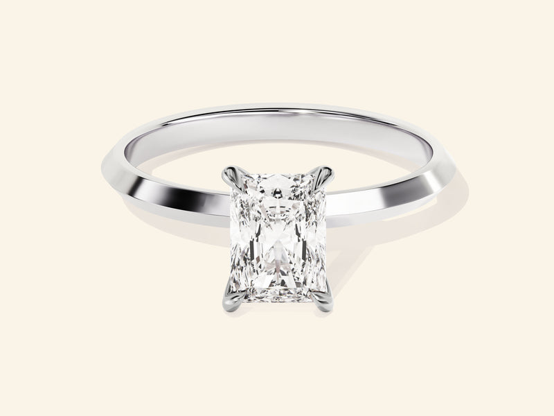 Knife Edge Radiant Engagement Ring
