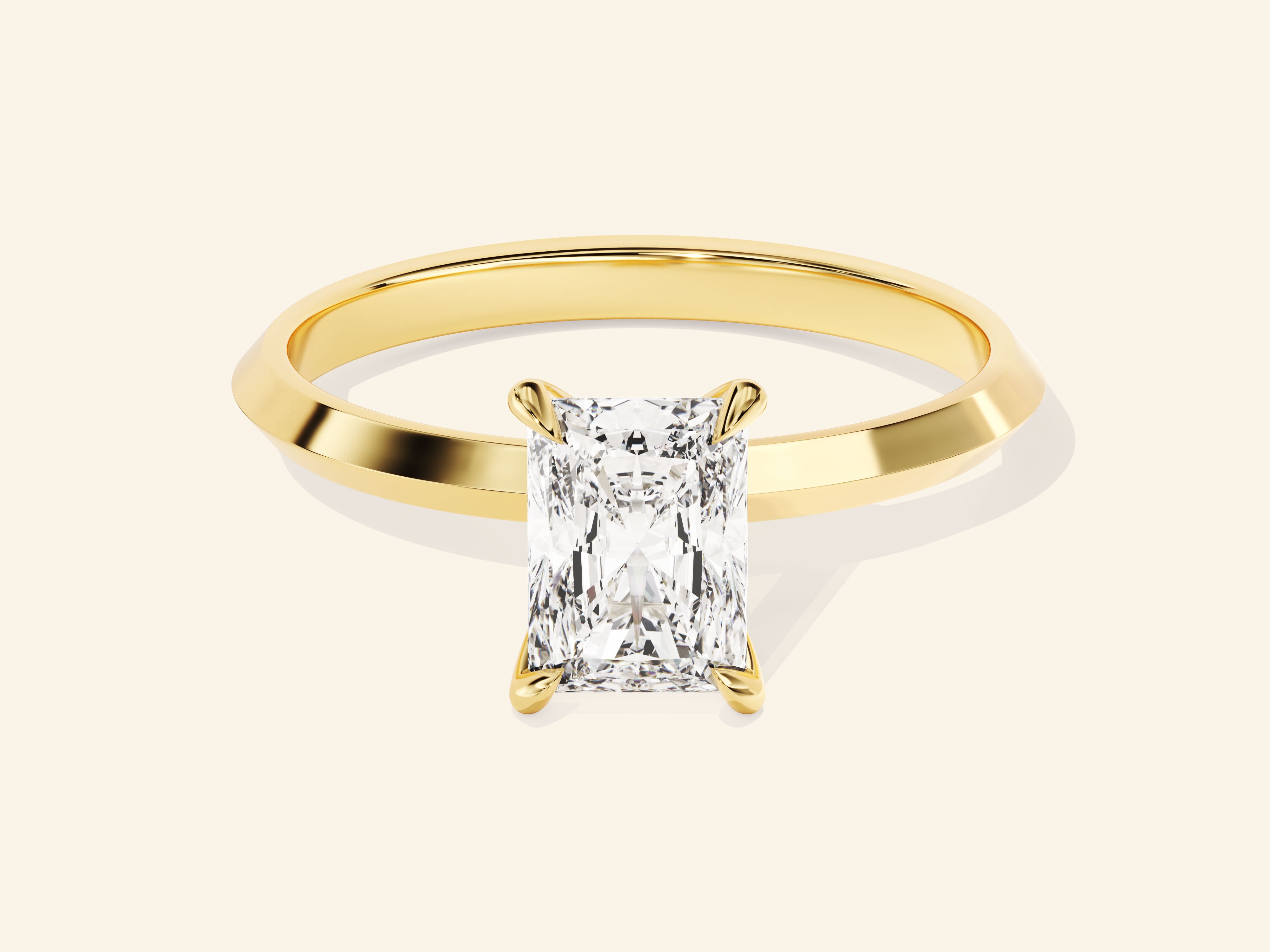 Knife Edge Radiant Engagement Ring