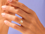 Knife Edge Radiant Engagement Ring