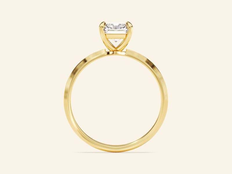 Knife Edge Radiant Engagement Ring