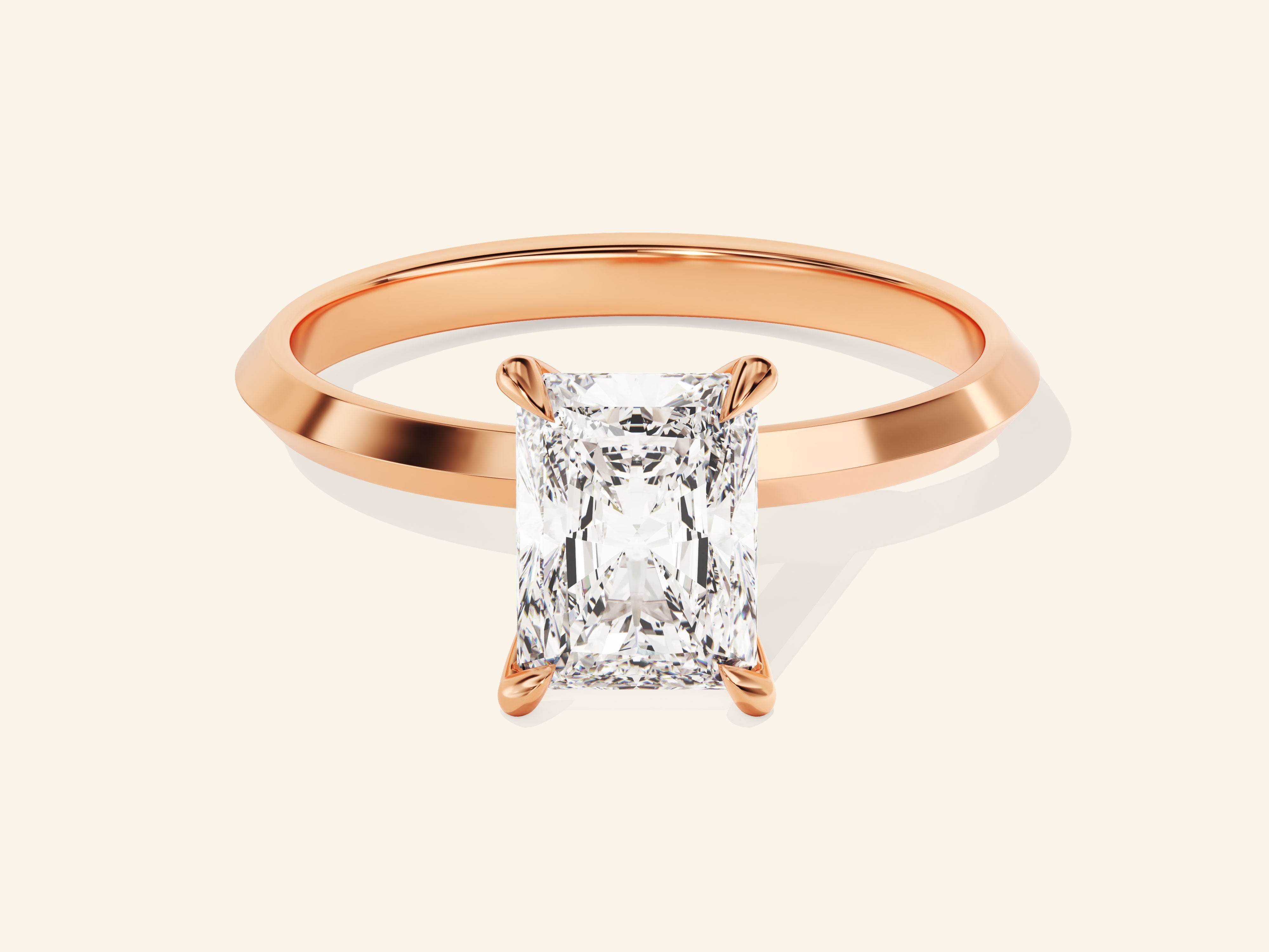 Knife Edge Radiant Engagement Ring
