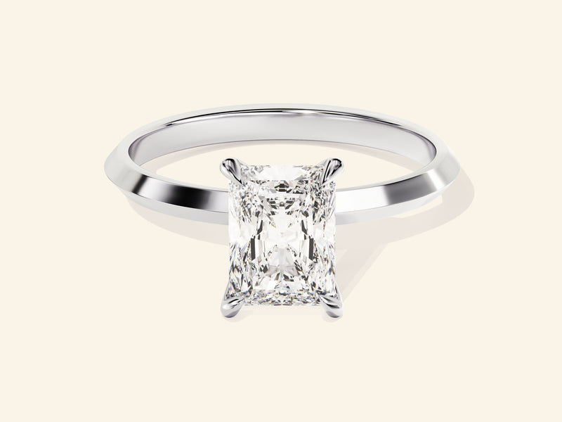 Knife Edge Radiant Engagement Ring