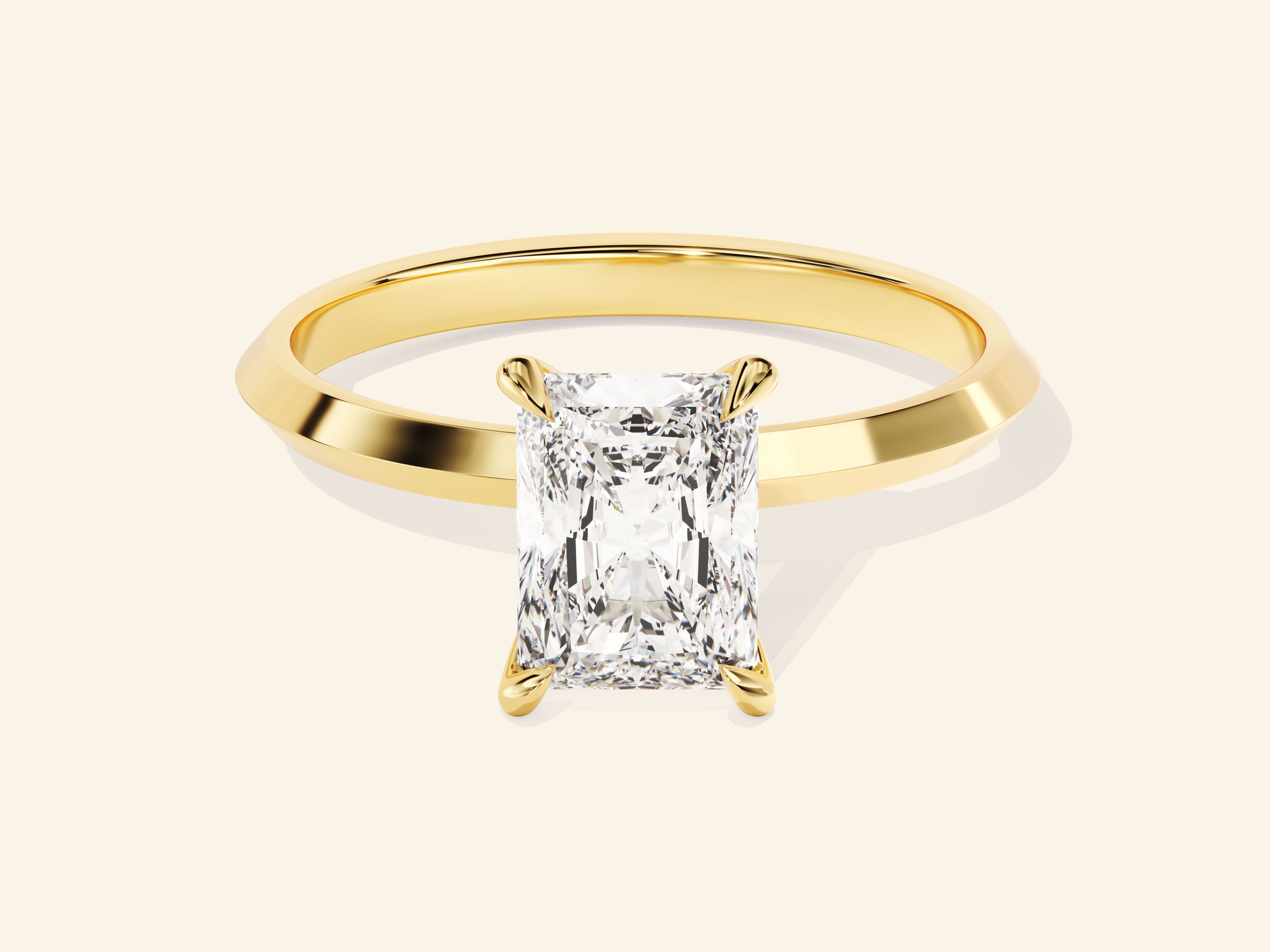 Knife Edge Radiant Engagement Ring