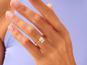 Knife Edge Radiant Engagement Ring
