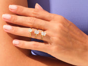 Knife Edge Radiant Engagement Ring