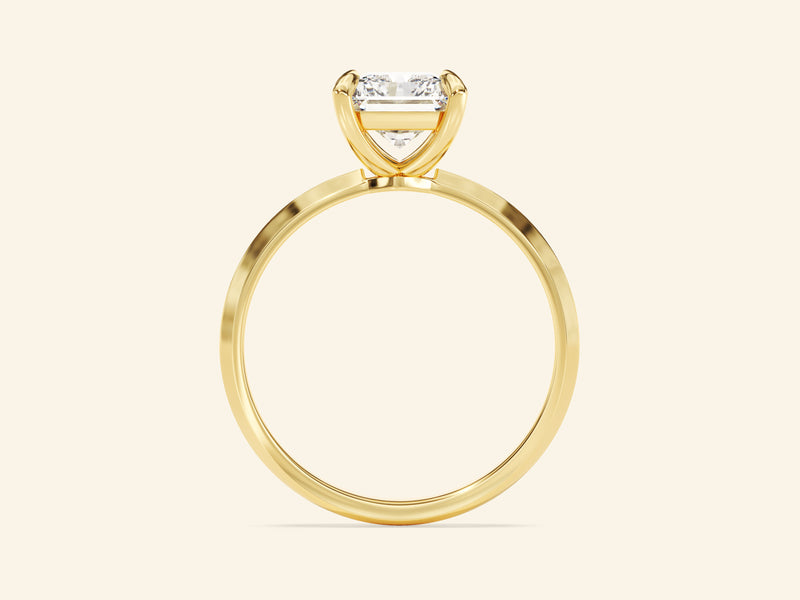 Knife Edge Radiant Engagement Ring