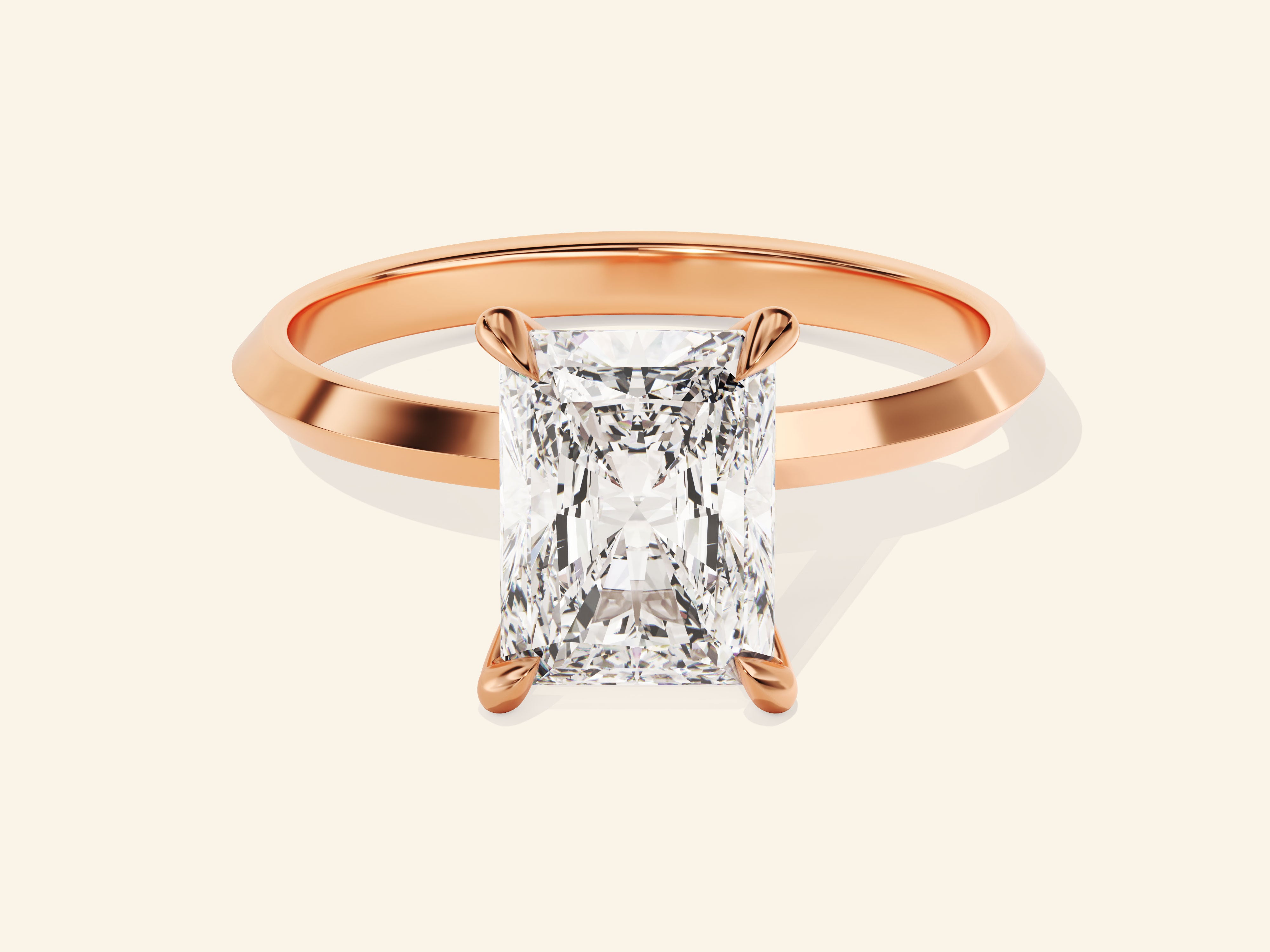 Knife Edge Radiant Engagement Ring
