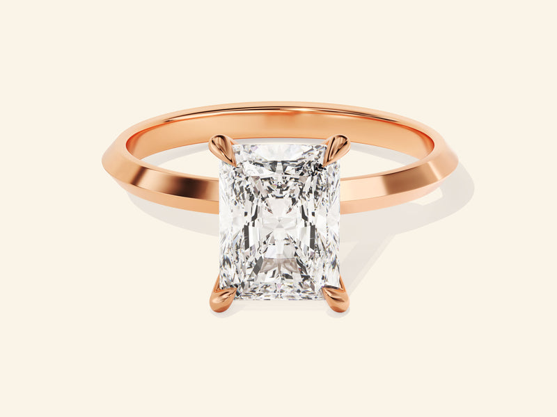 Knife Edge Radiant Engagement Ring