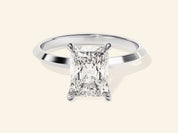 Knife Edge Radiant Engagement Ring