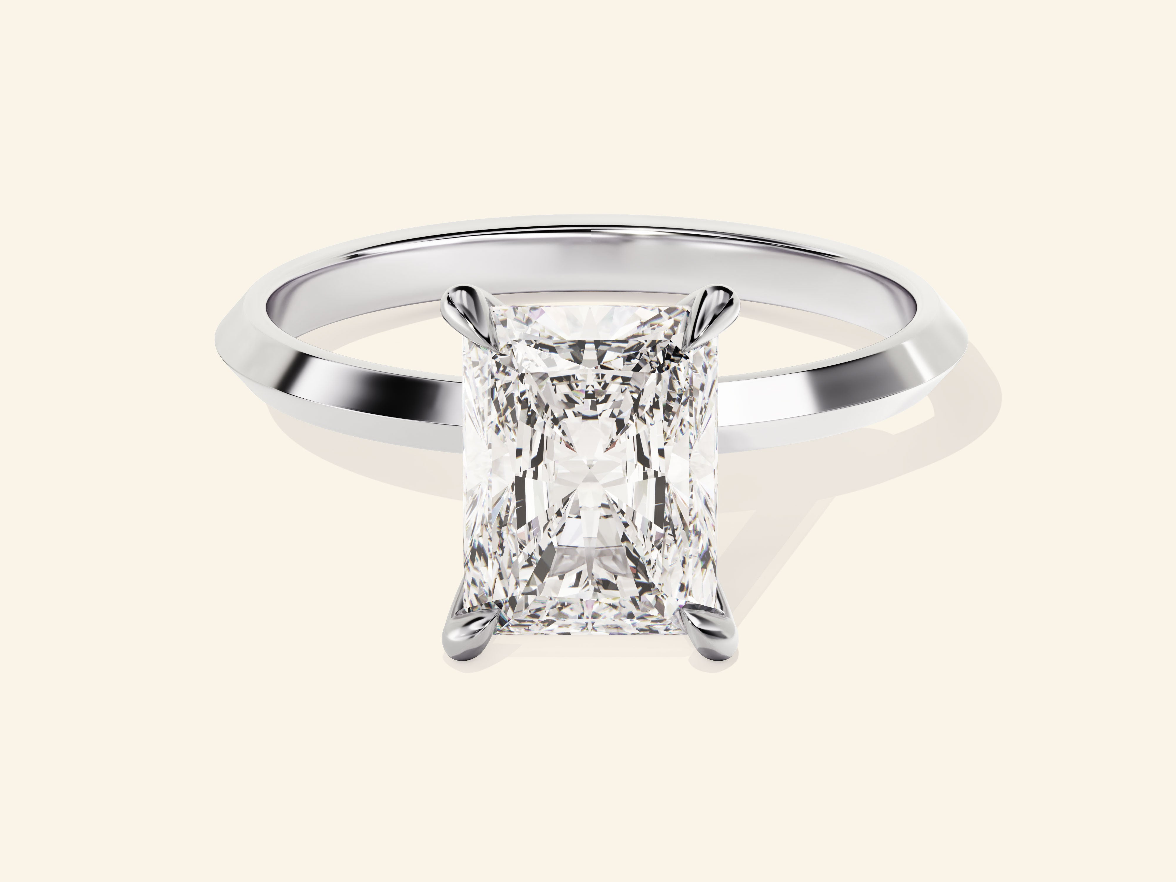 Knife Edge Radiant Engagement Ring