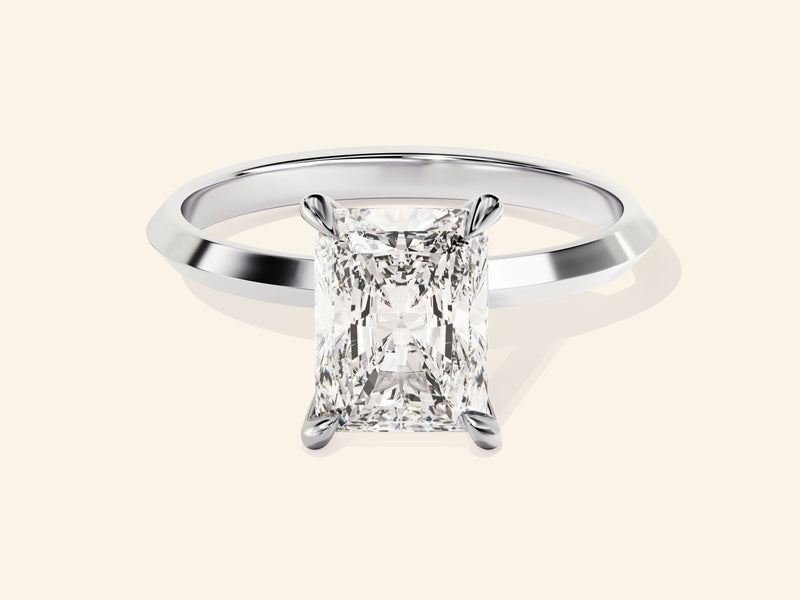 Knife Edge Radiant Engagement Ring