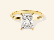 Knife Edge Radiant Engagement Ring