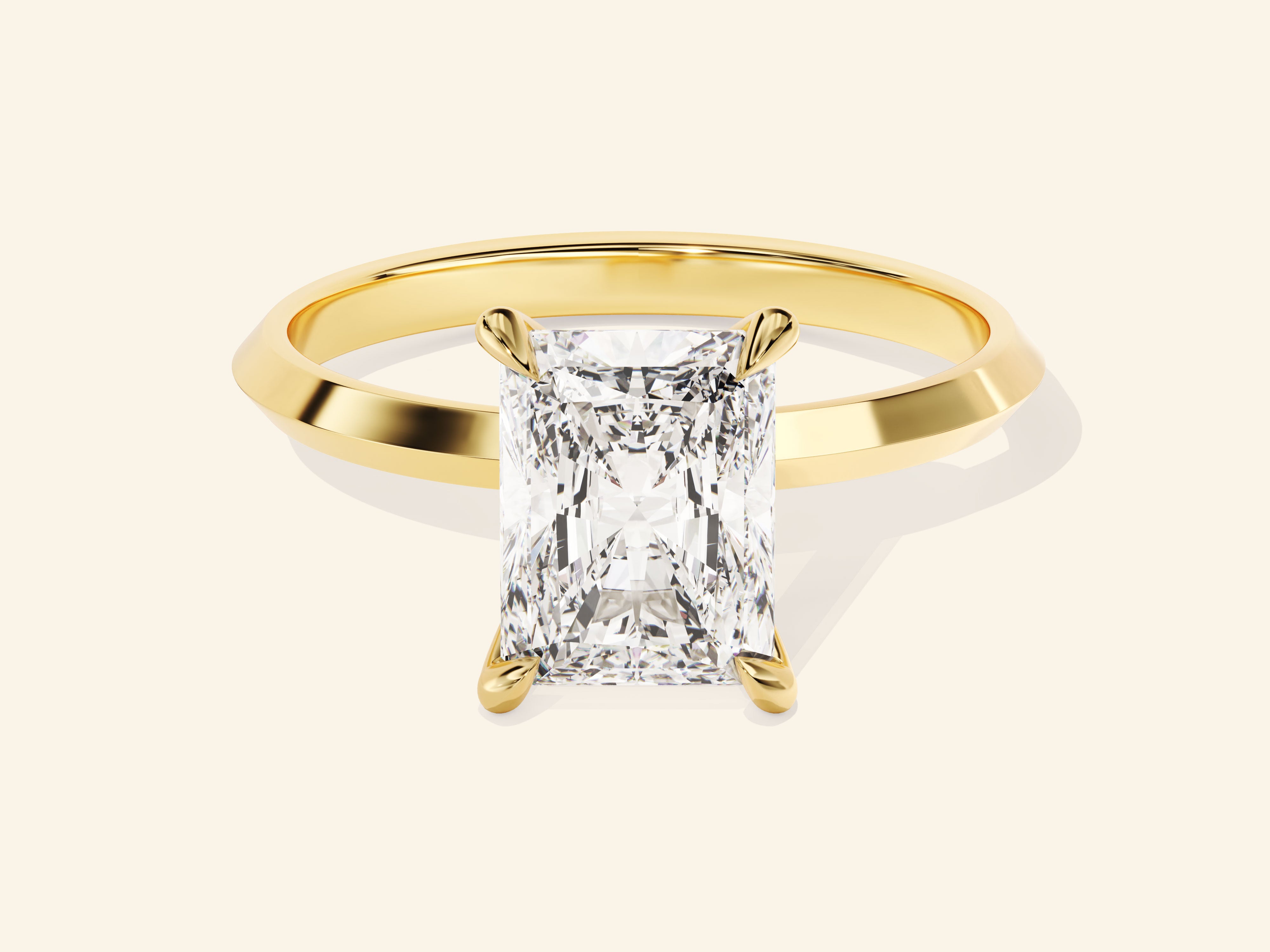 Knife Edge Radiant Engagement Ring