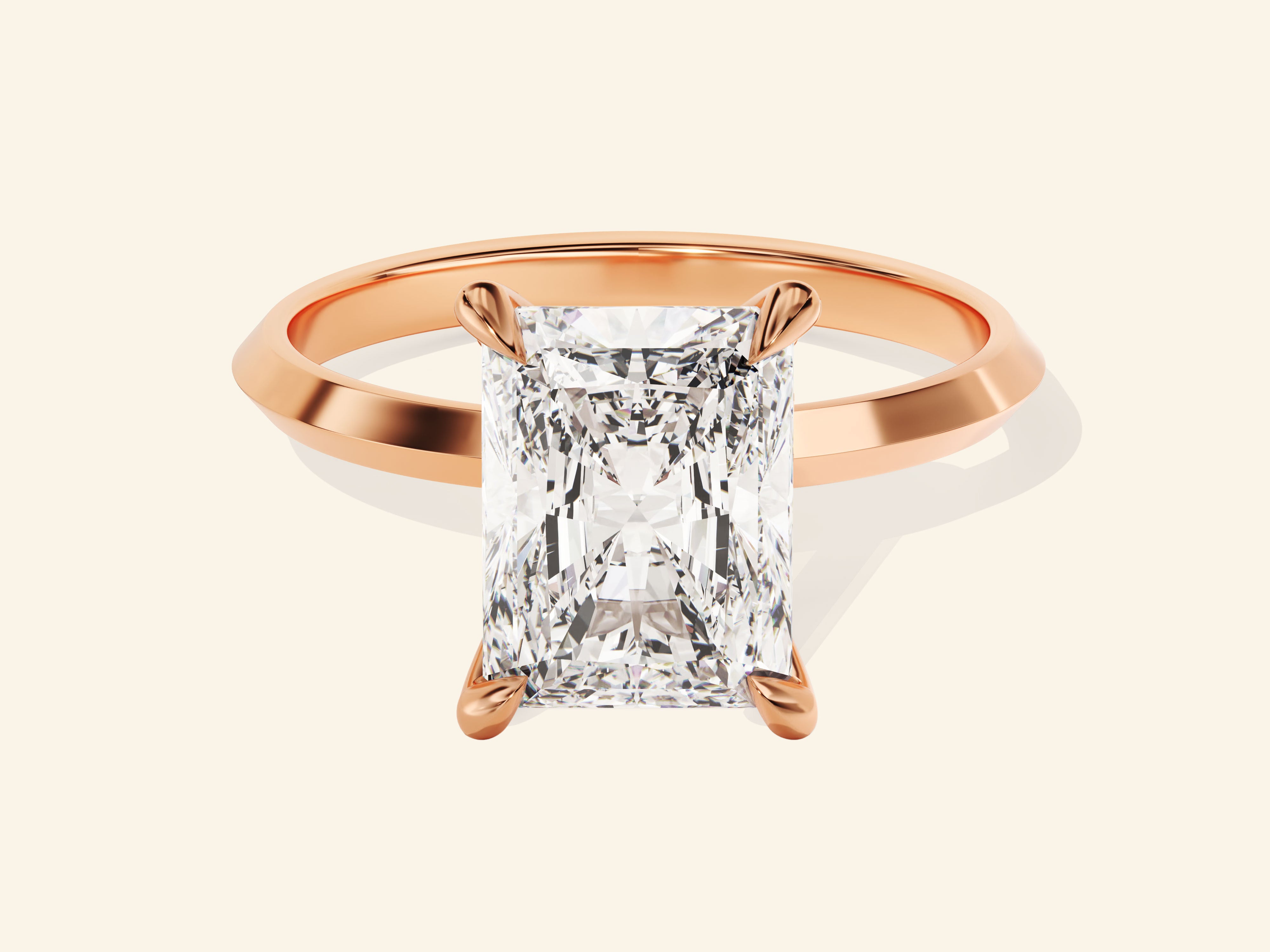 Knife Edge Radiant Engagement Ring