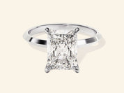 Knife Edge Radiant Engagement Ring