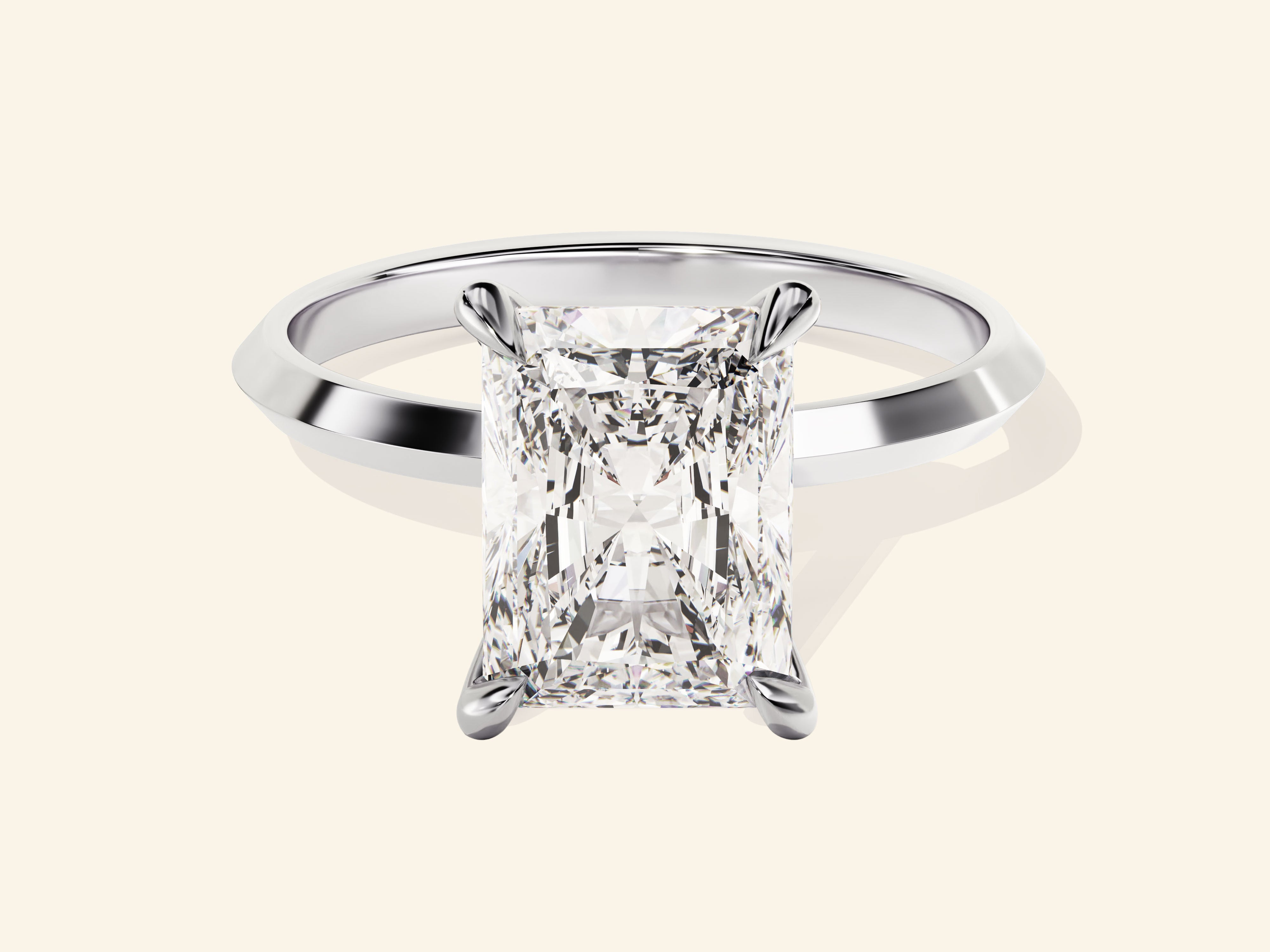 Knife Edge Radiant Engagement Ring