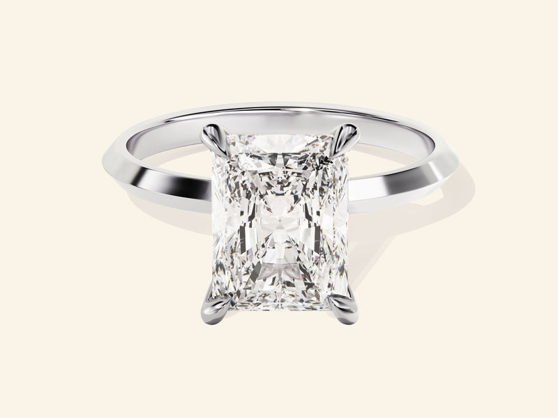 Knife Edge Radiant Engagement Ring
