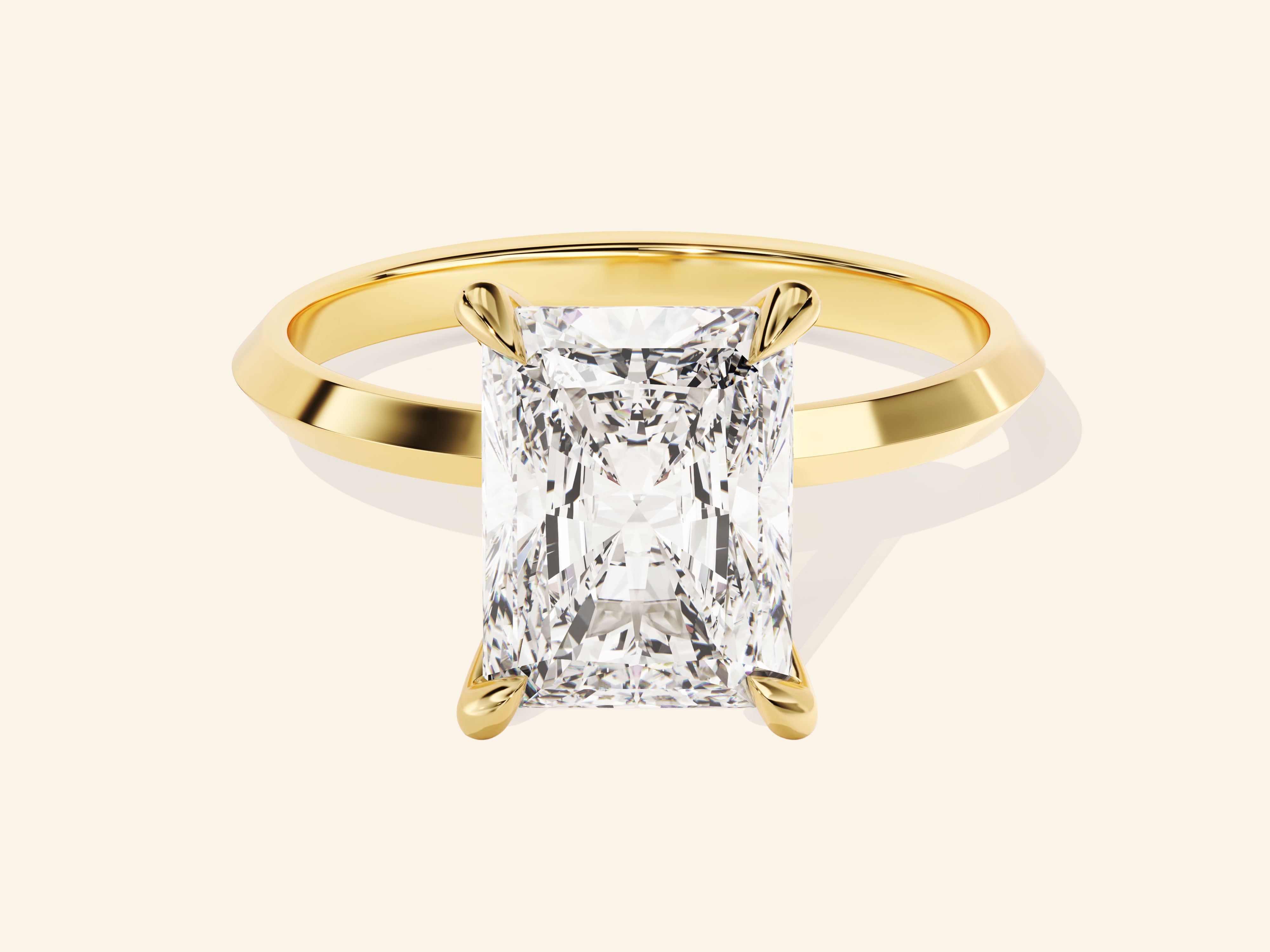 Knife Edge Radiant Engagement Ring