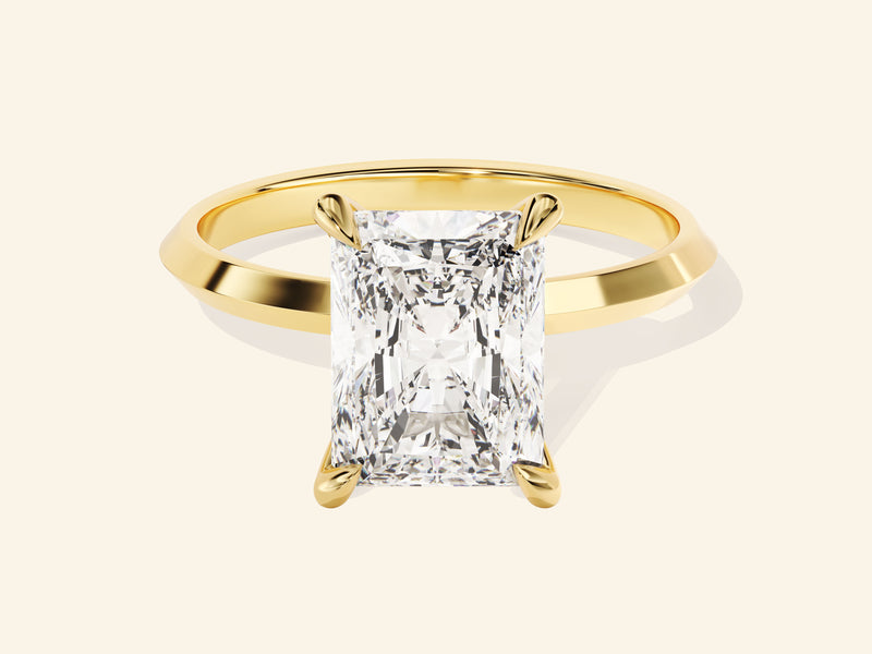 Knife Edge Radiant Engagement Ring