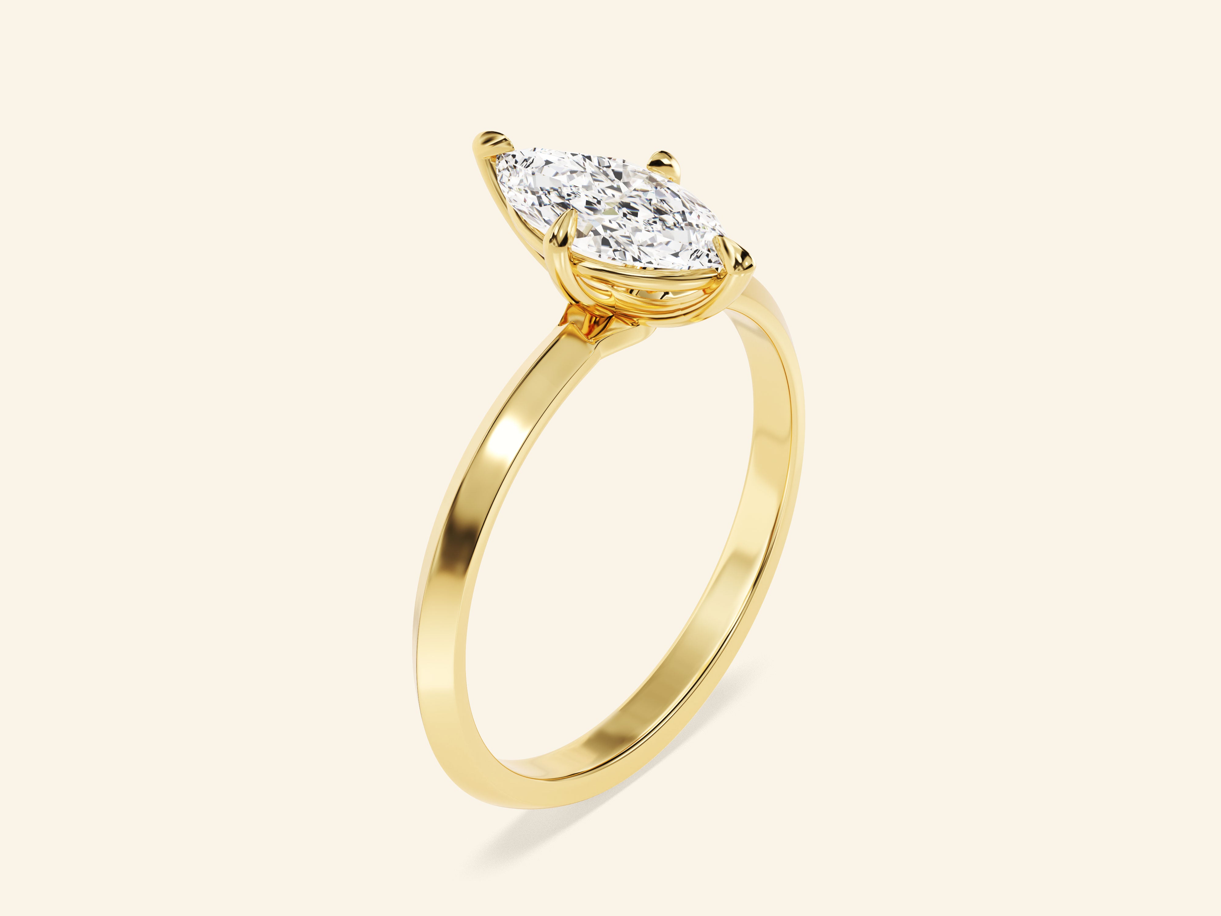 Knife Edge Marquise Engagement Ring