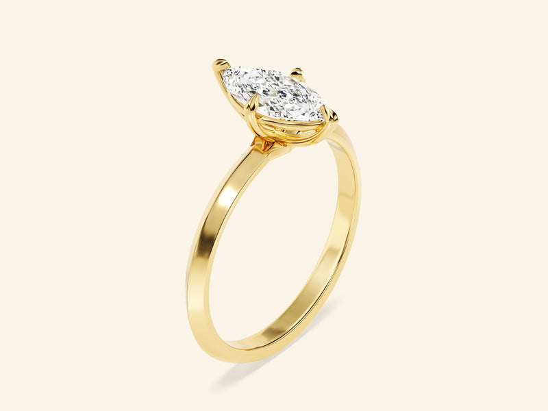 Knife Edge Marquise Engagement Ring