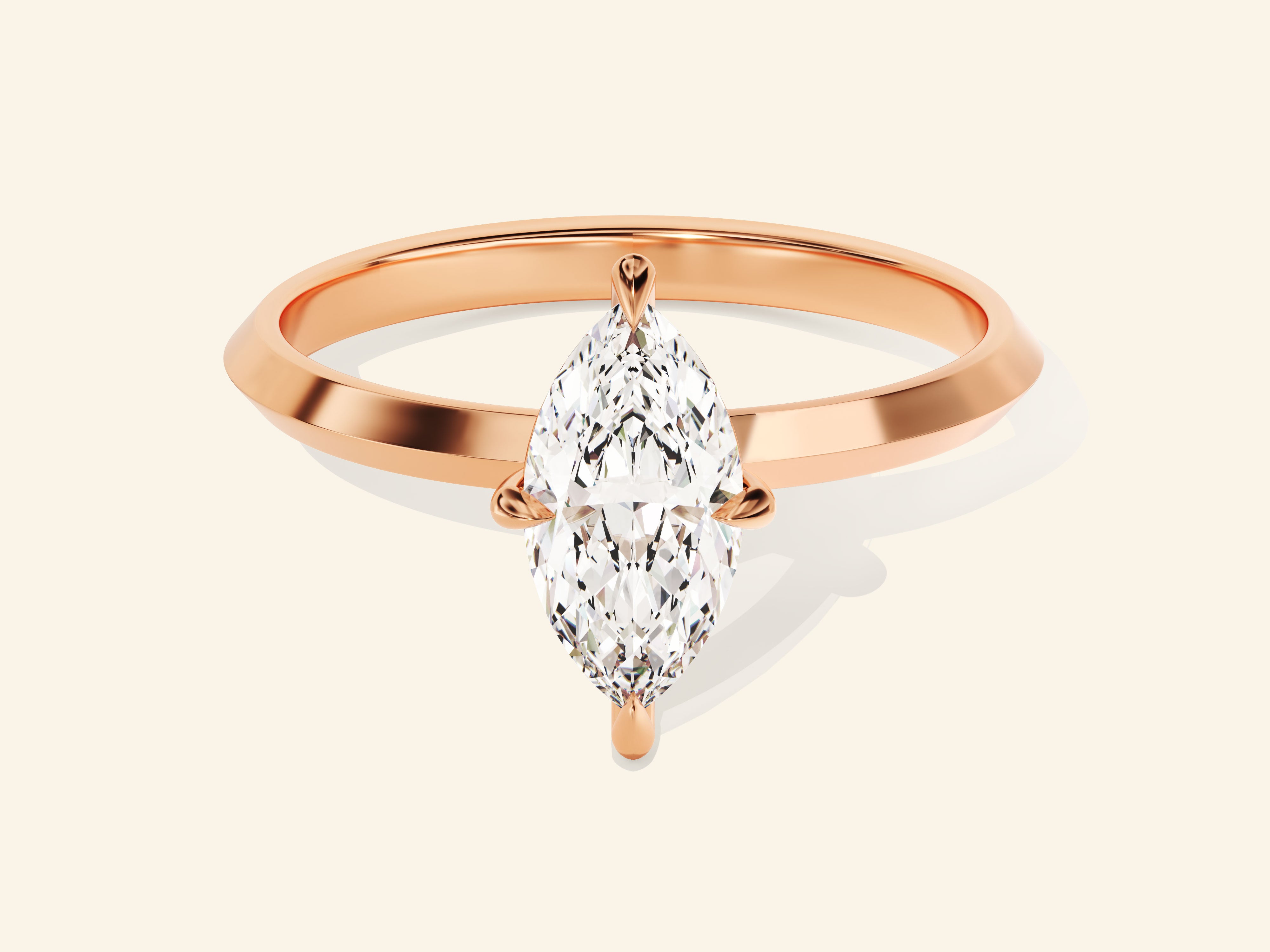 Knife Edge Marquise Engagement Ring