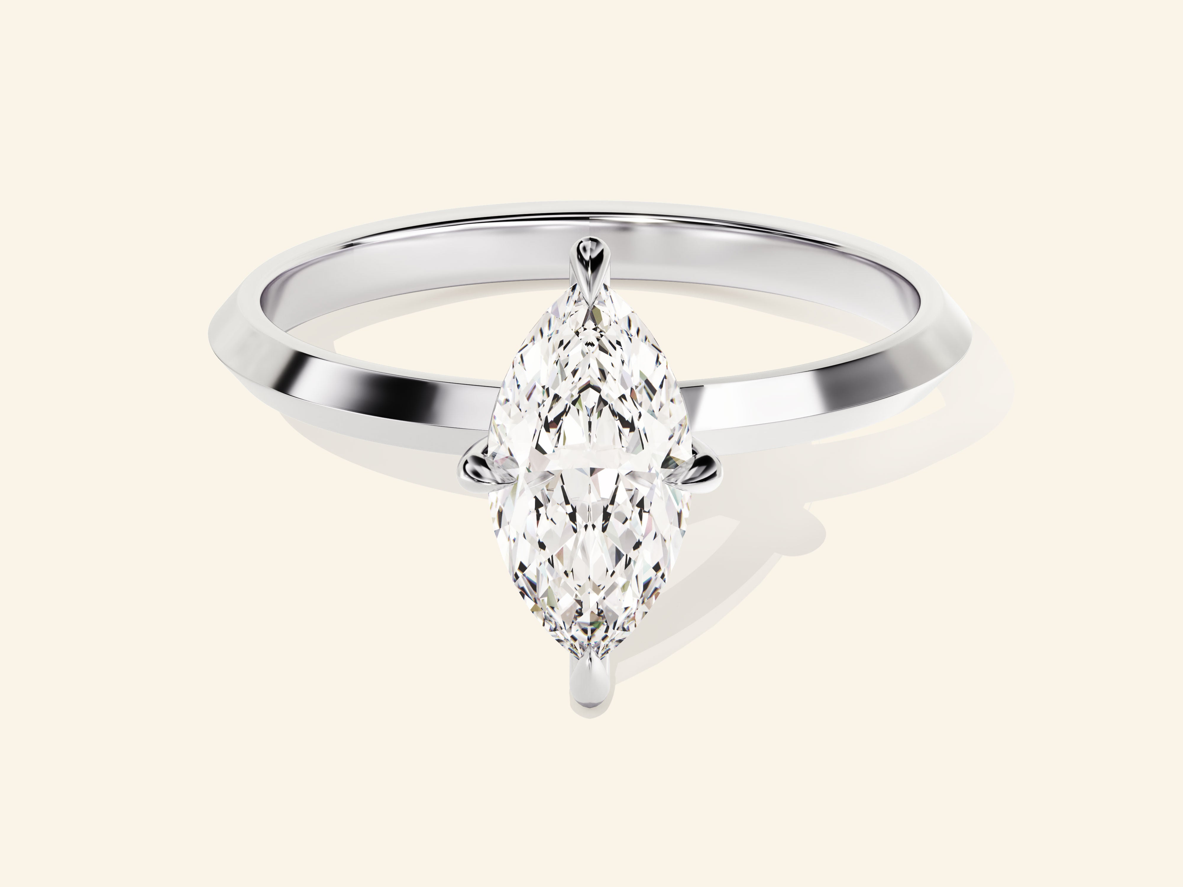 Knife Edge Marquise Engagement Ring