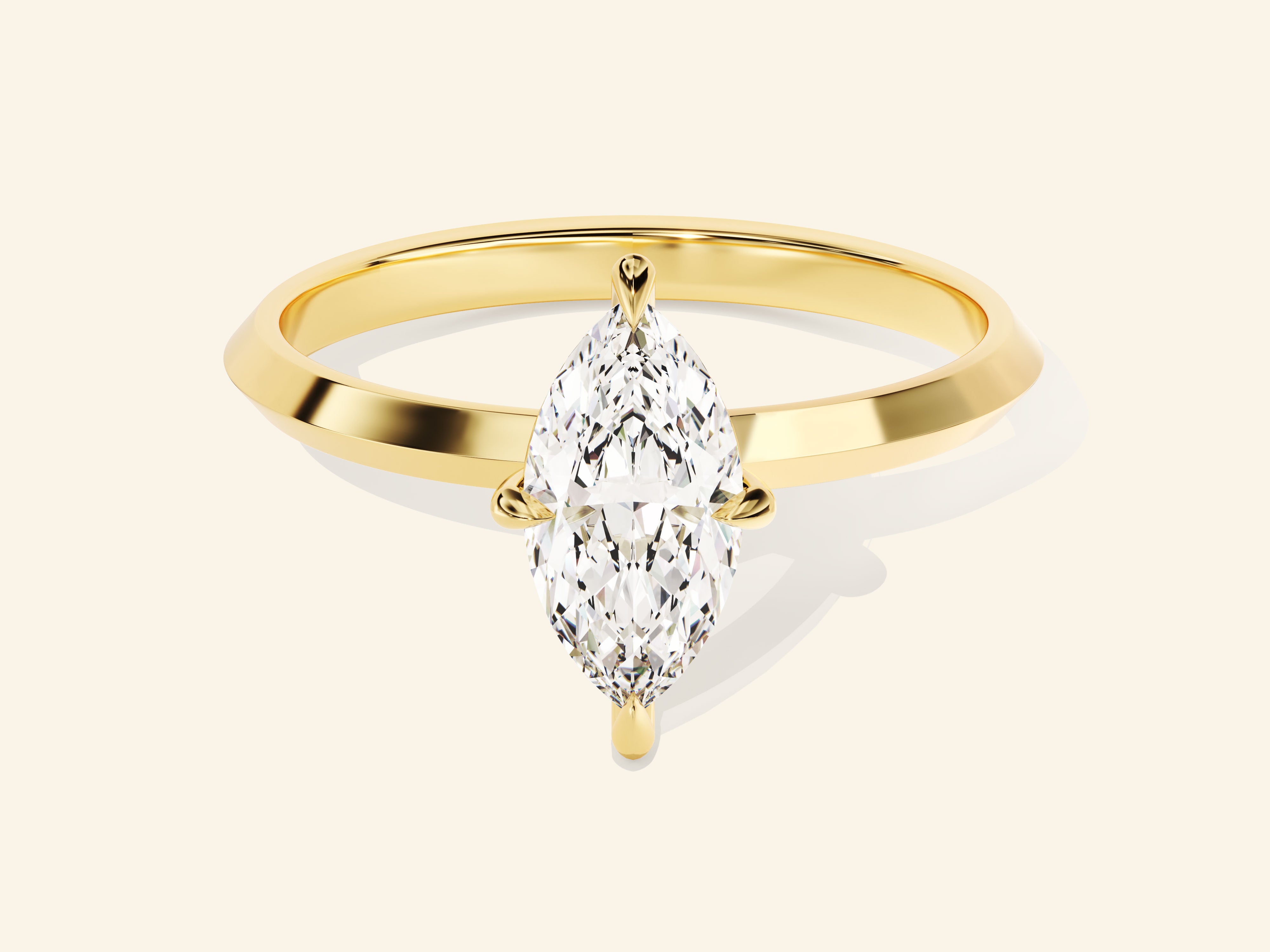 Knife Edge Marquise Engagement Ring
