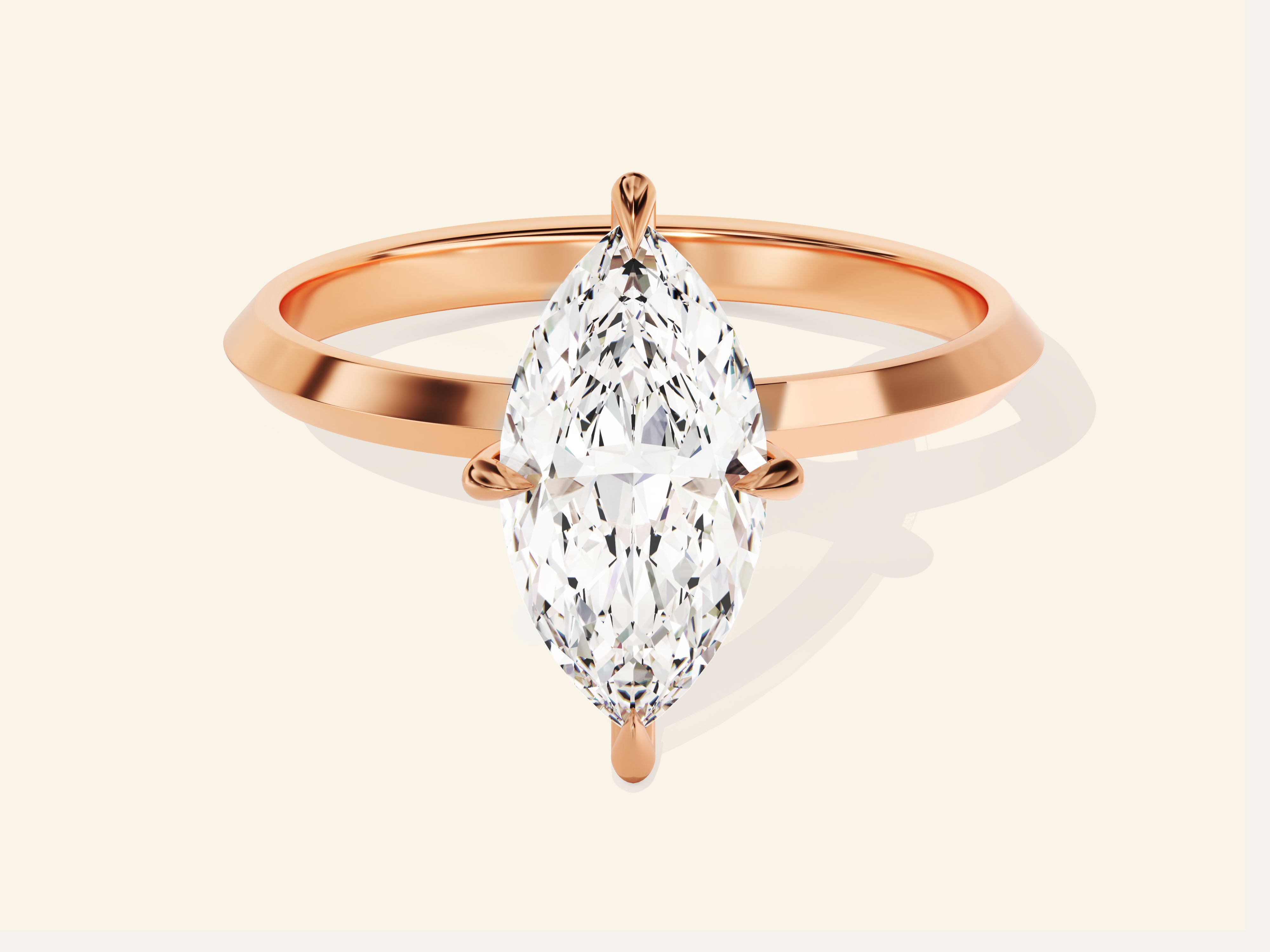 Knife Edge Marquise Engagement Ring