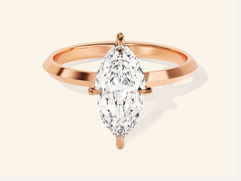 Knife Edge Marquise Engagement Ring