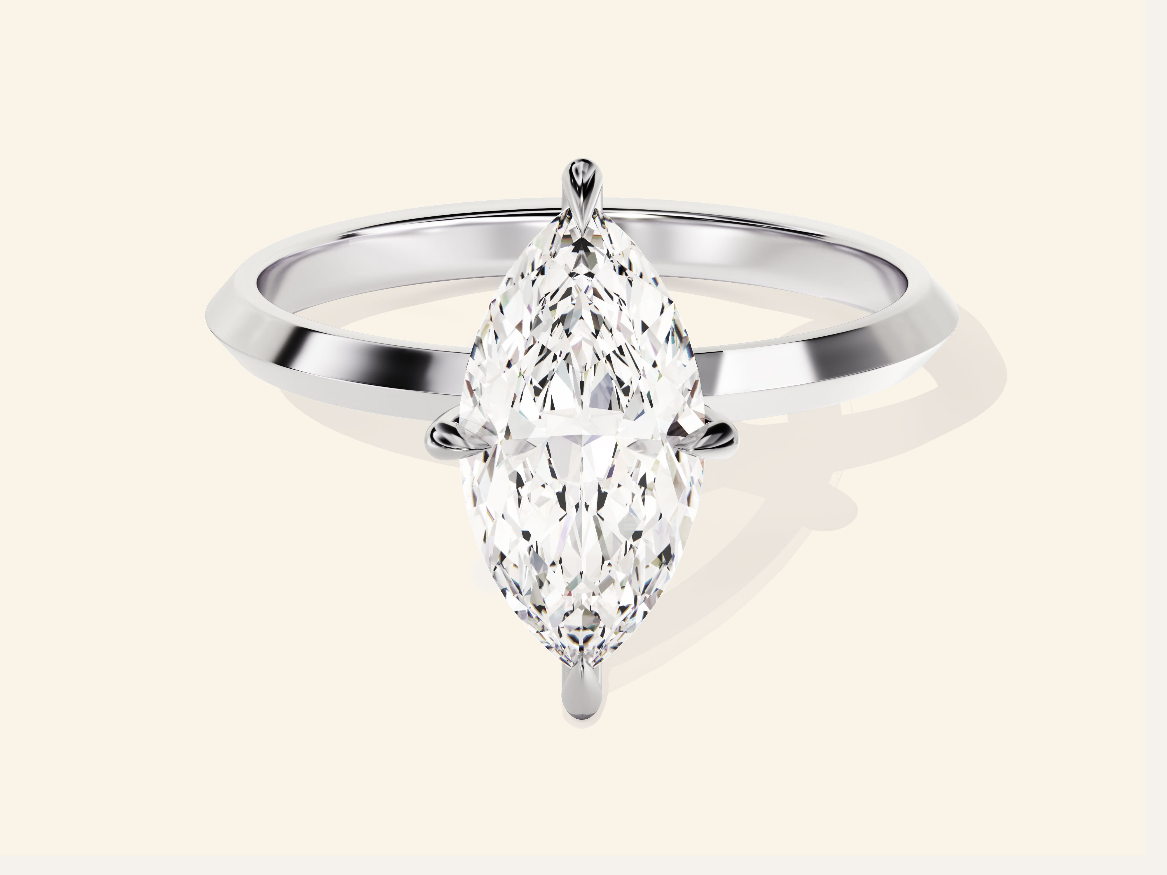 Knife Edge Marquise Engagement Ring