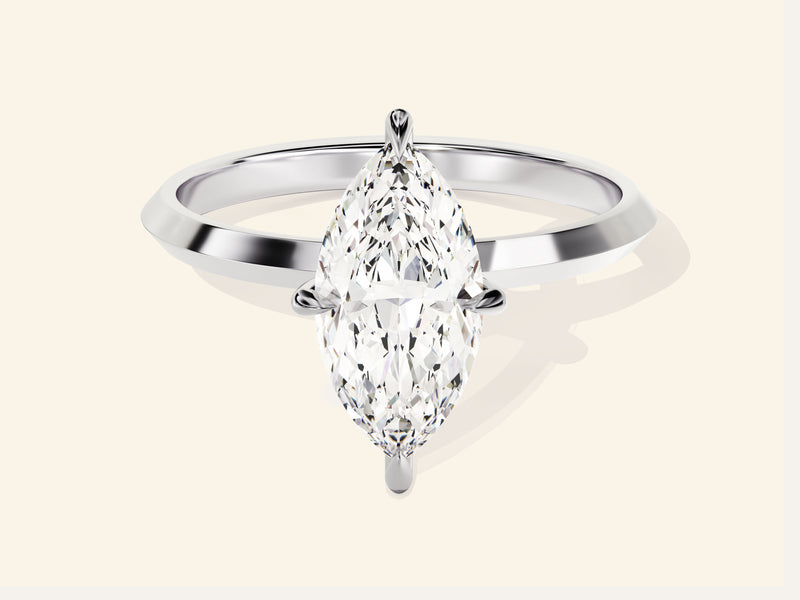 Knife Edge Marquise Engagement Ring