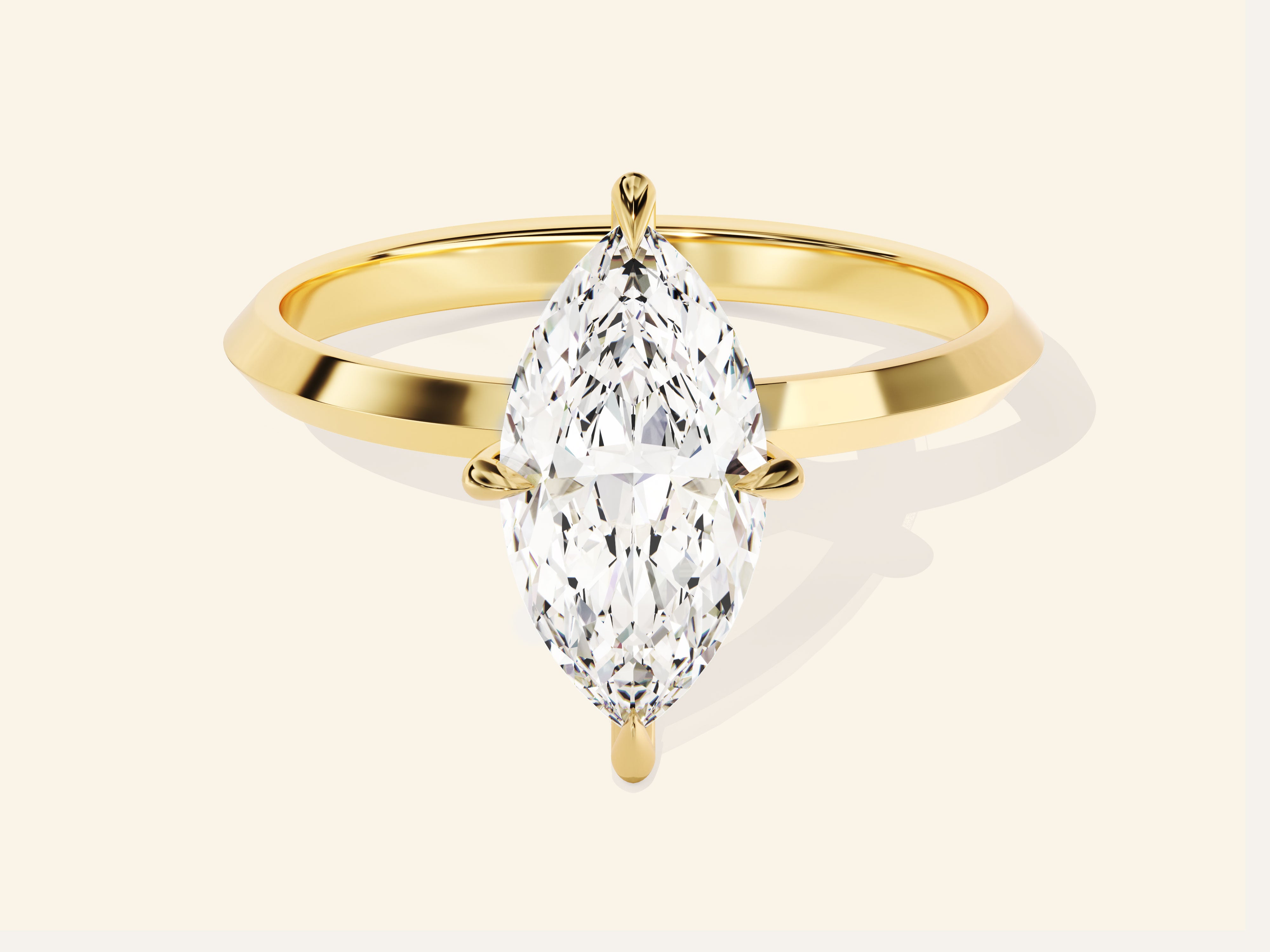Knife Edge Marquise Engagement Ring