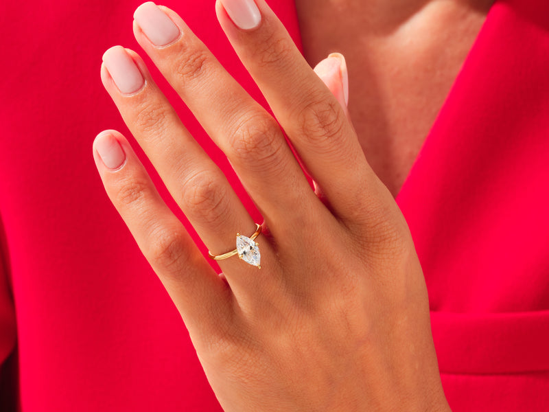 Knife Edge Marquise Engagement Ring