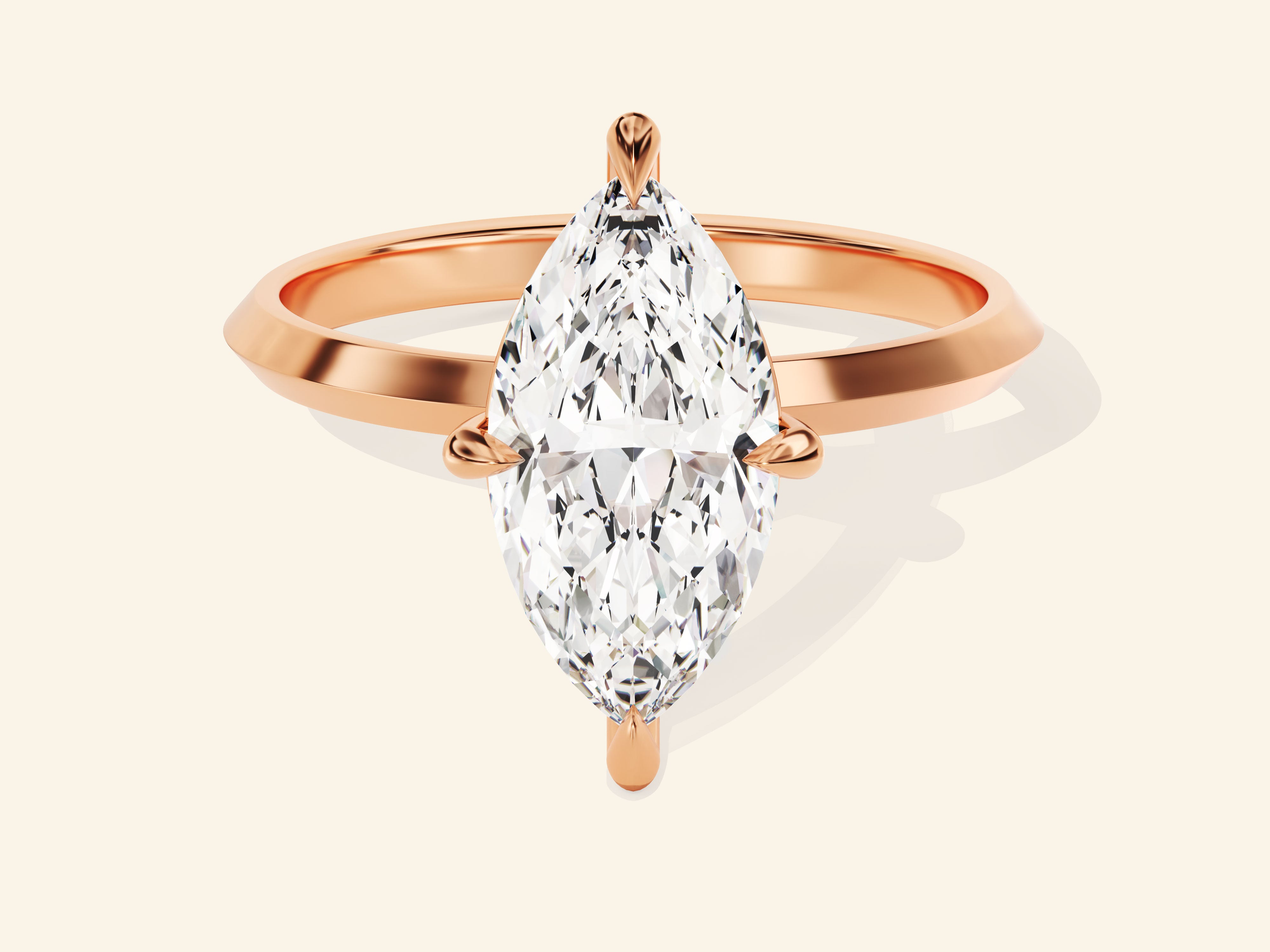 Knife Edge Marquise Engagement Ring