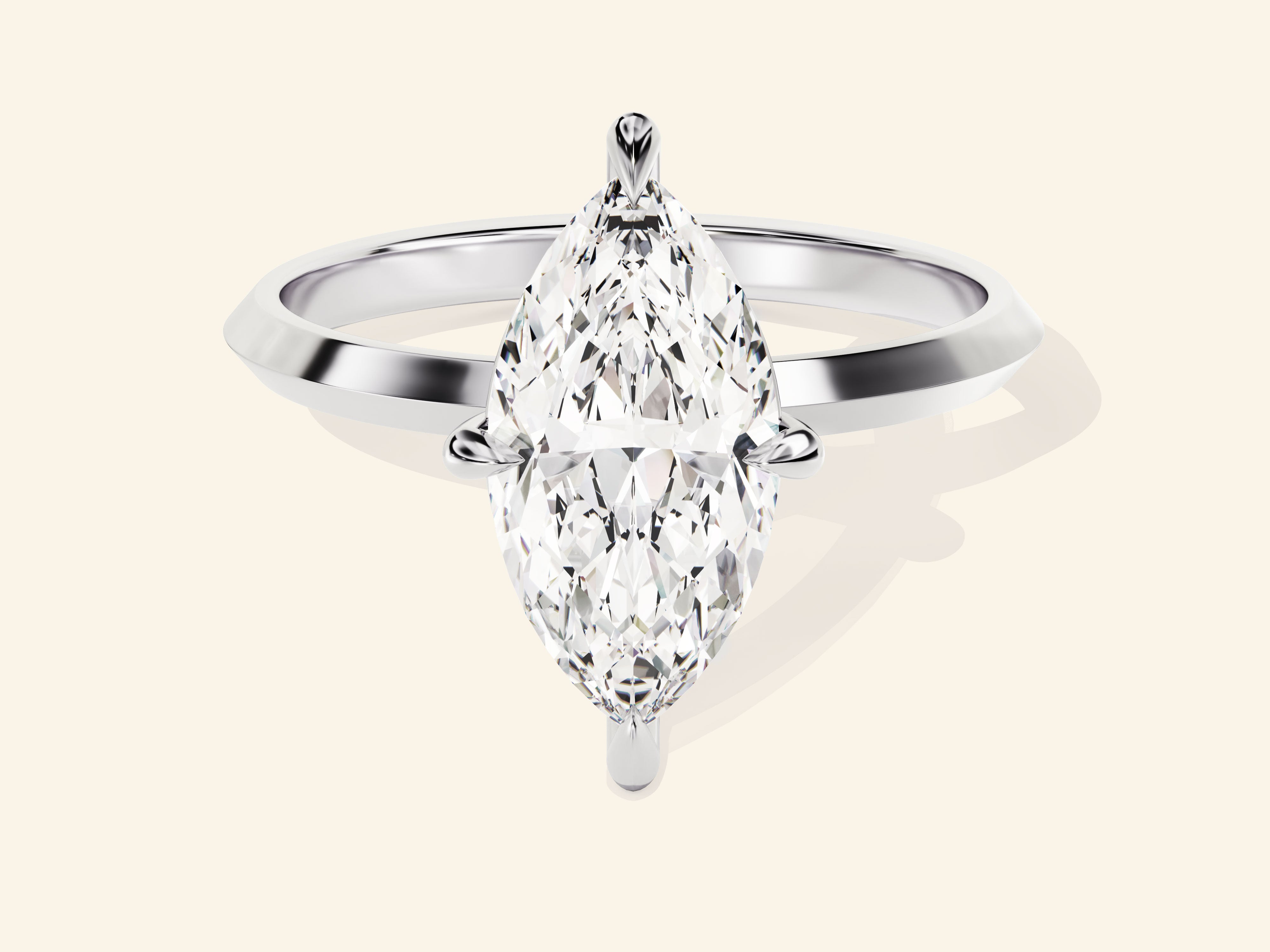 Knife Edge Marquise Engagement Ring