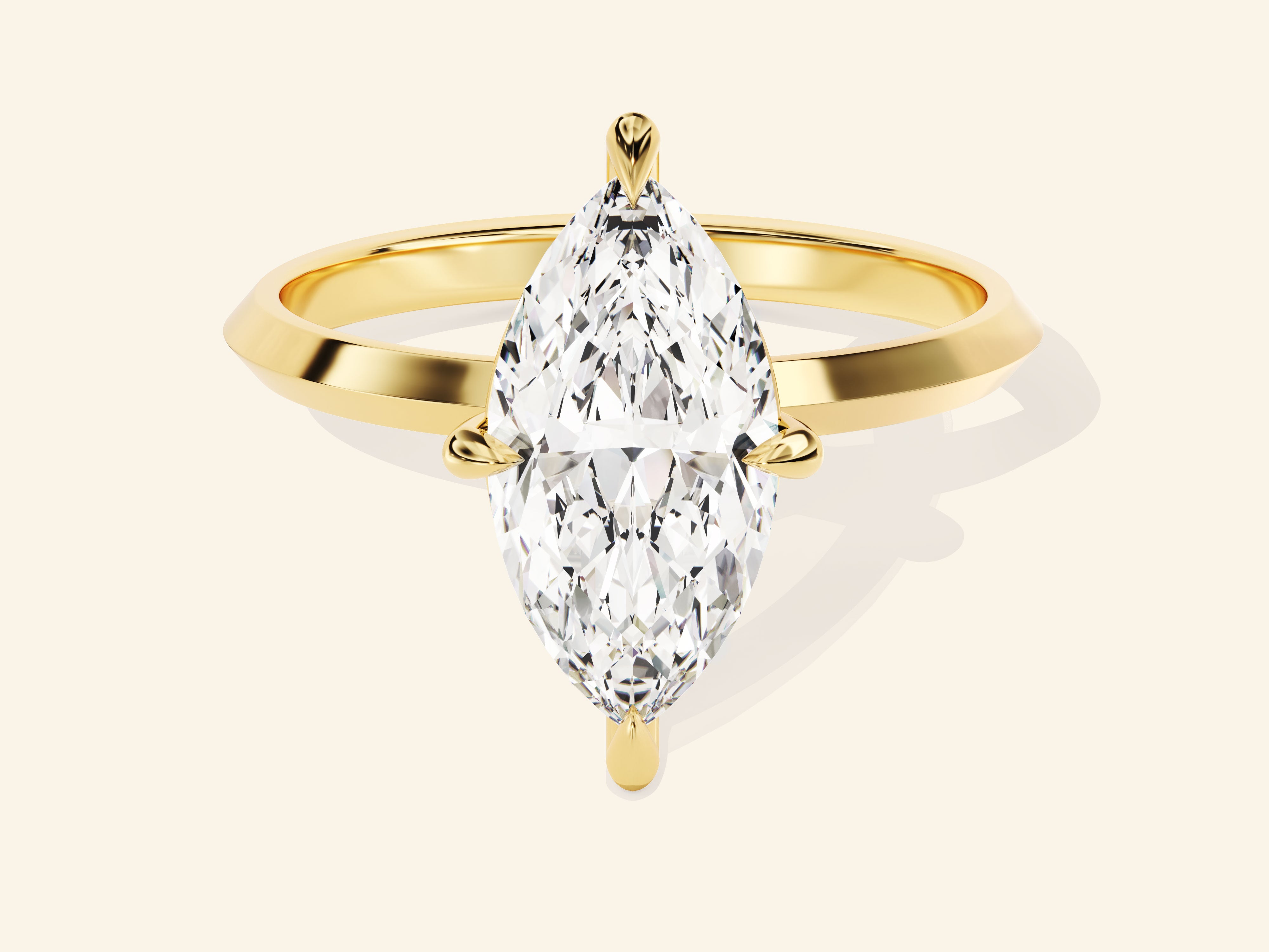 Knife Edge Marquise Engagement Ring