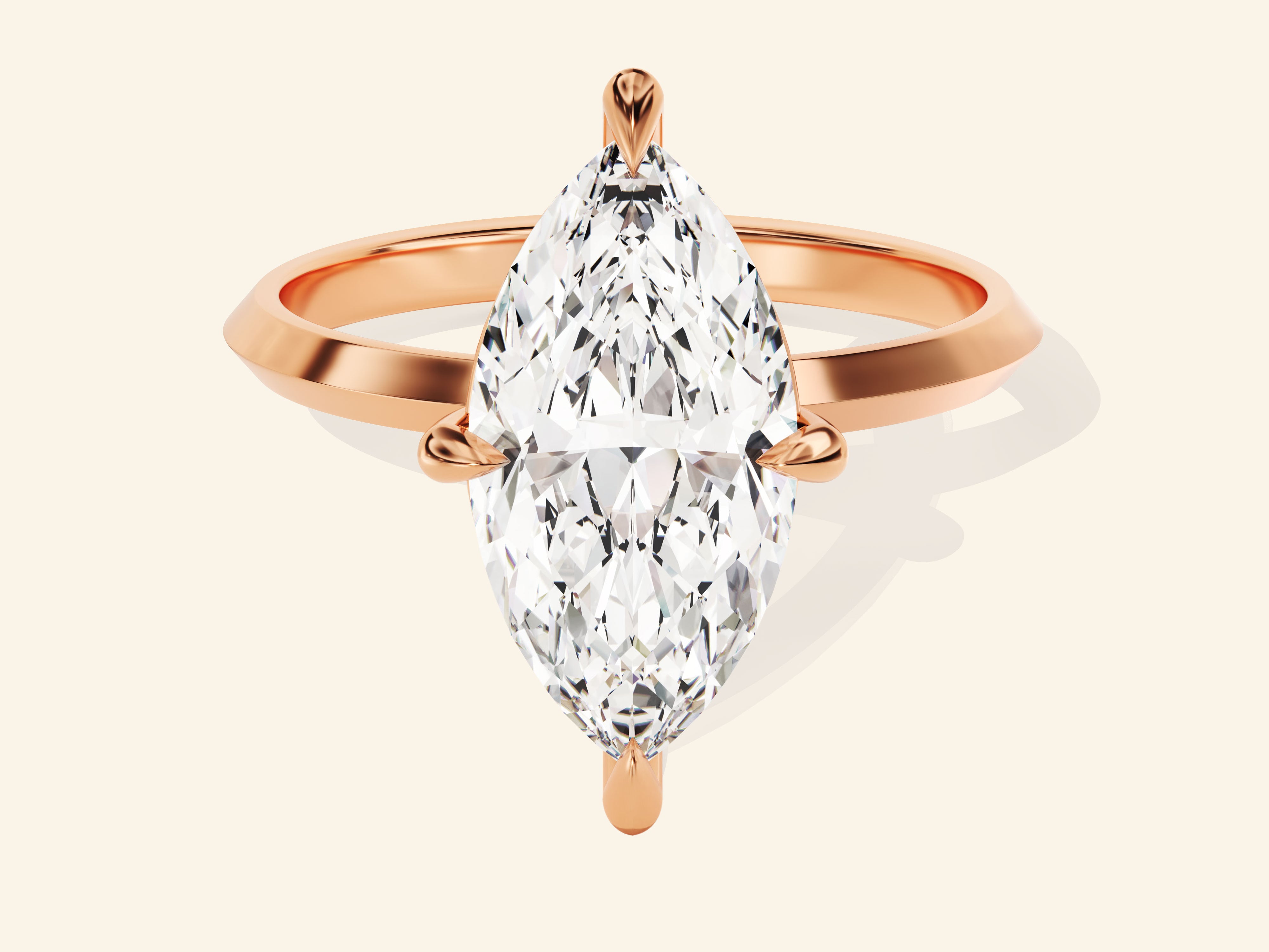 Knife Edge Marquise Engagement Ring