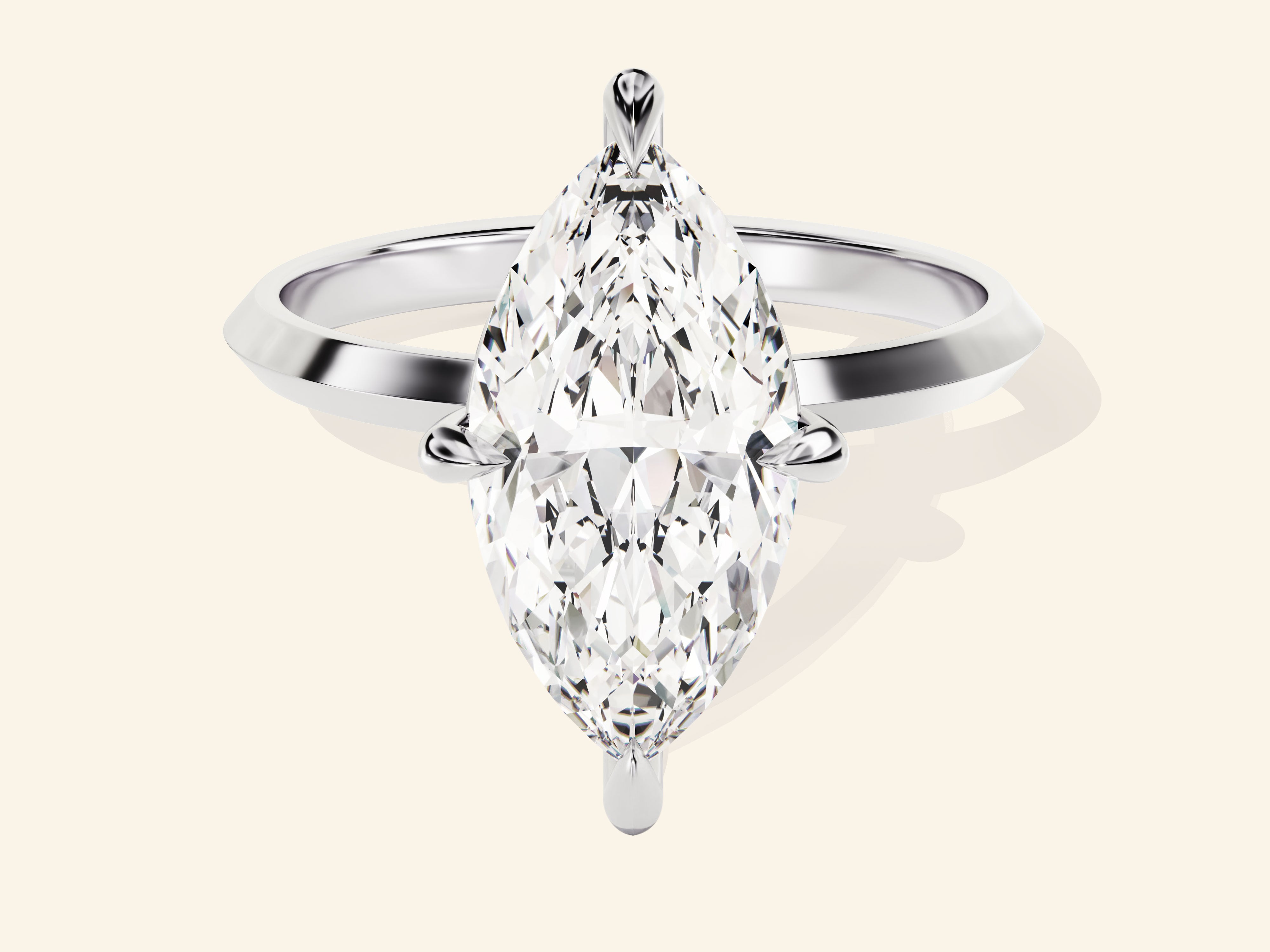 Knife Edge Marquise Engagement Ring