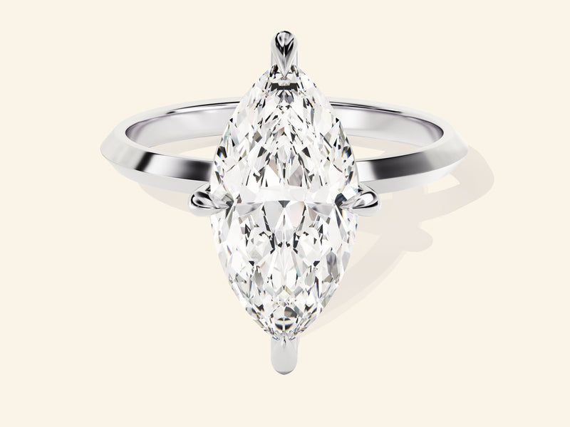 Knife Edge Marquise Engagement Ring