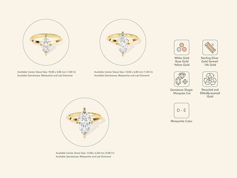 Knife Edge Marquise Engagement Ring