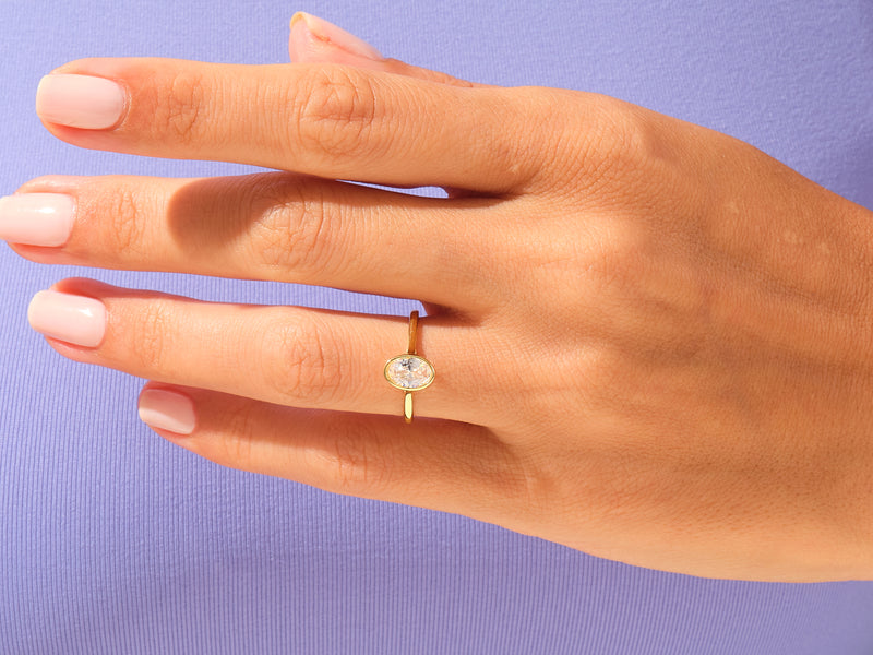Bezel Oval Engagement Ring