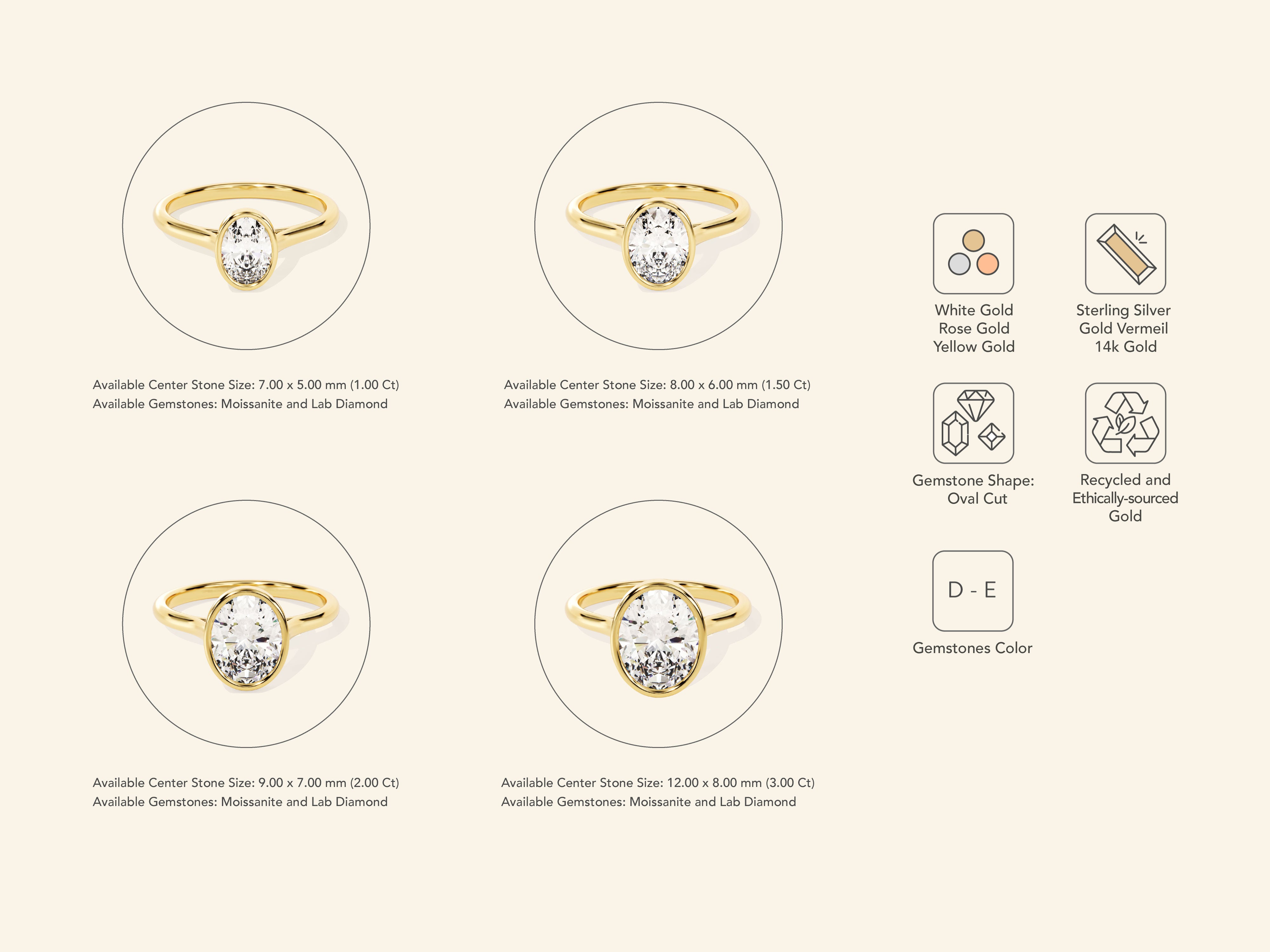 Bezel Oval Engagement Ring