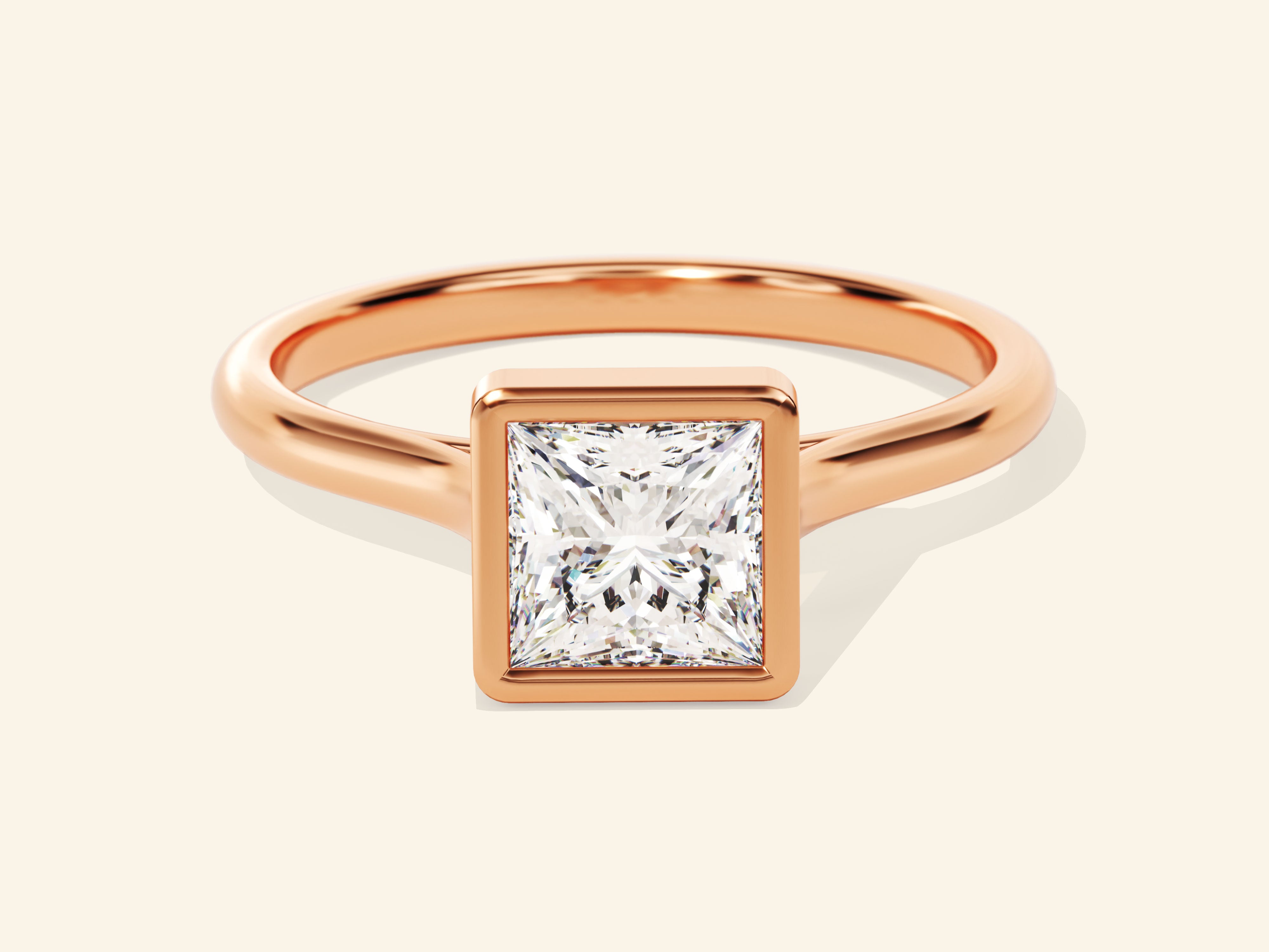 Bezel Princess Engagement Ring