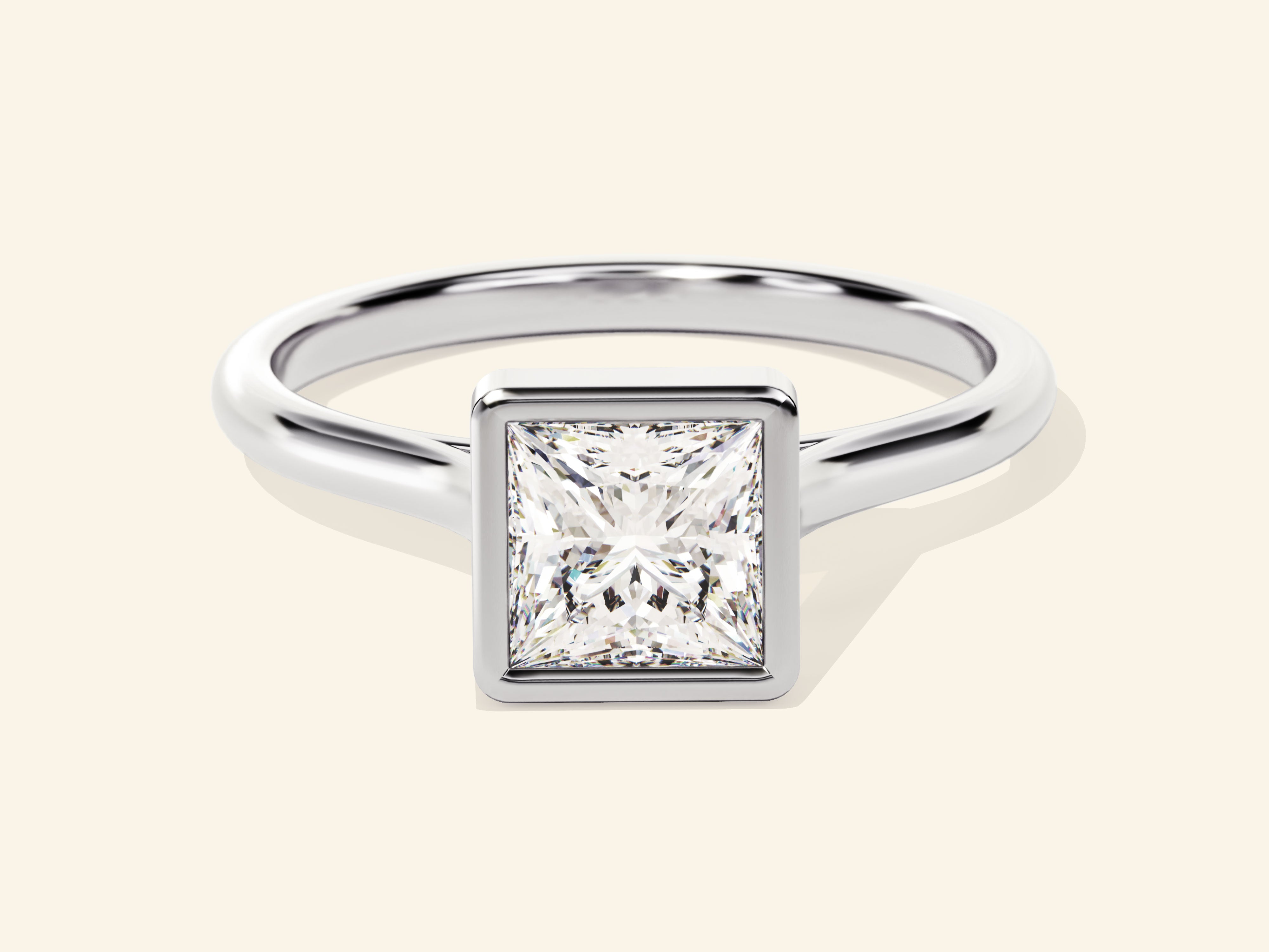Bezel Princess Engagement Ring