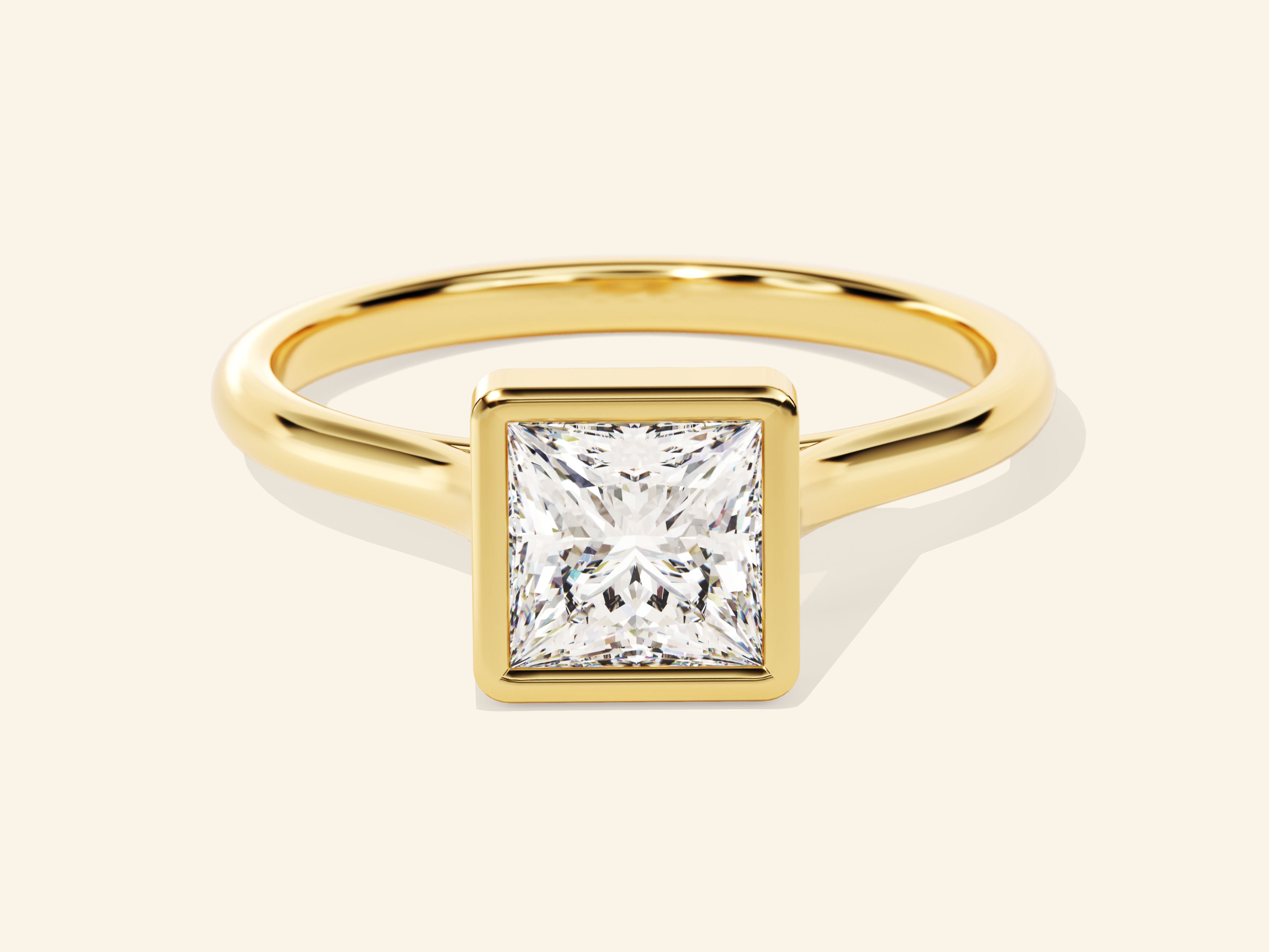 Bezel Princess Engagement Ring