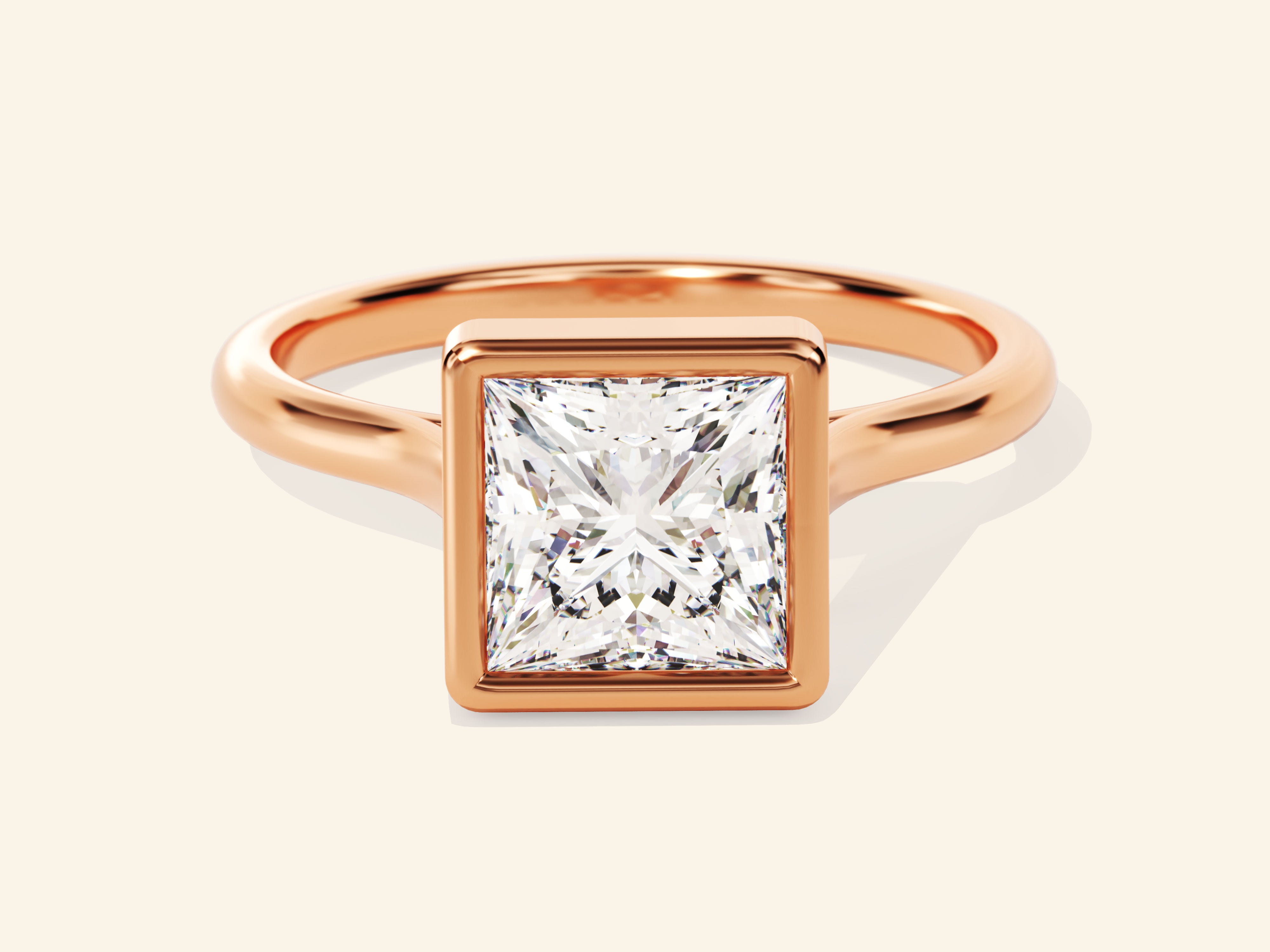 Bezel Princess Engagement Ring