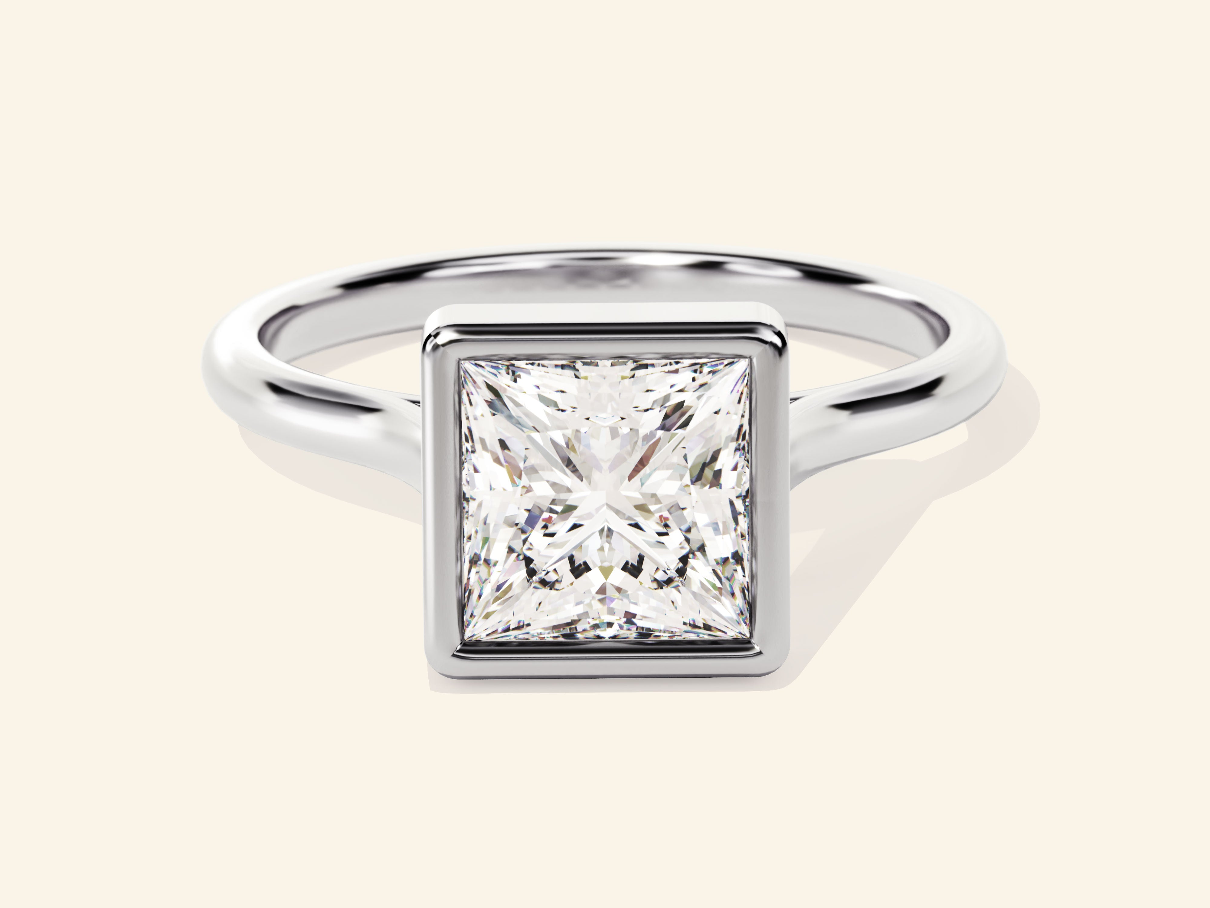 Bezel Princess Engagement Ring
