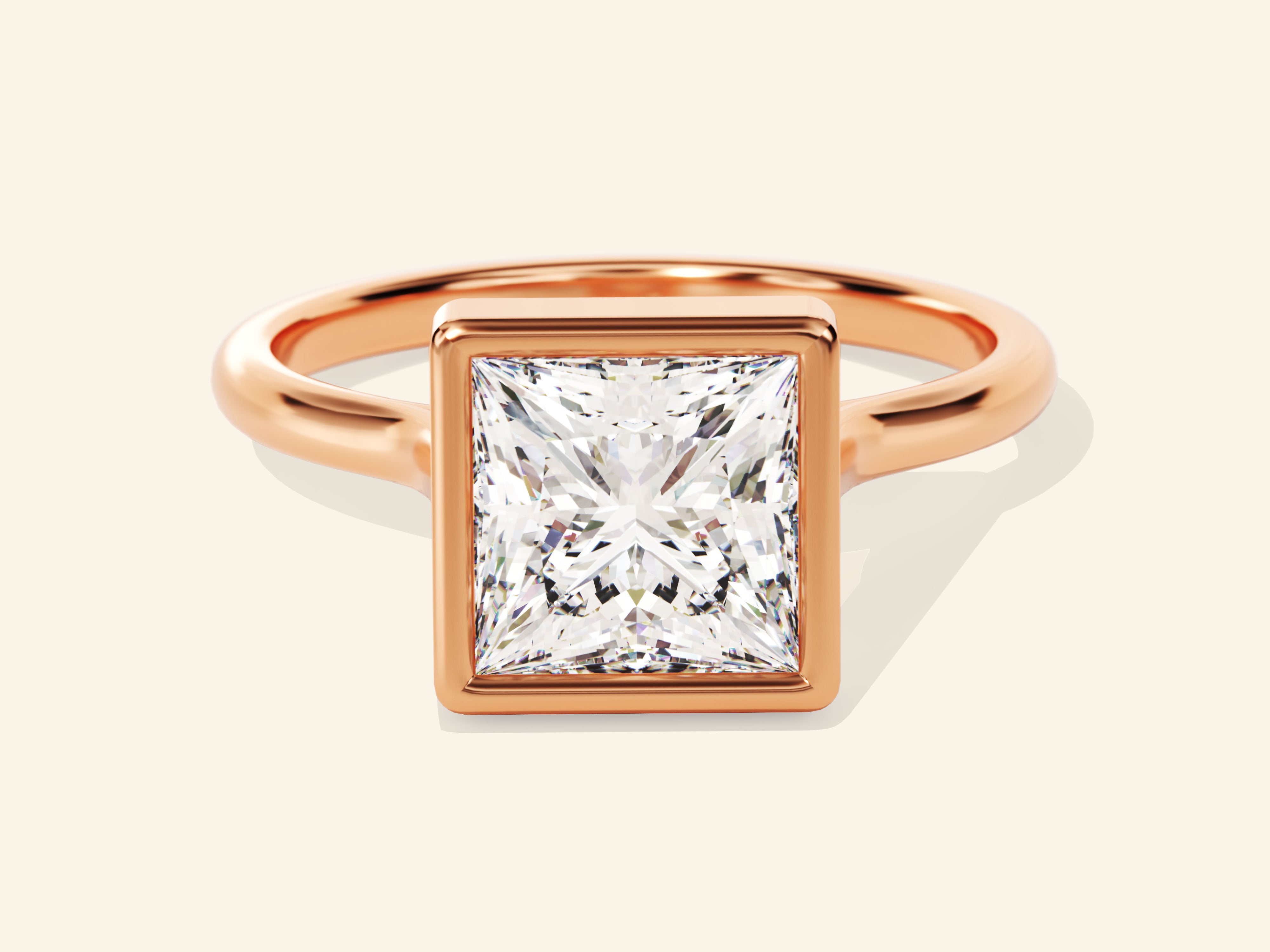 Bezel Princess Engagement Ring