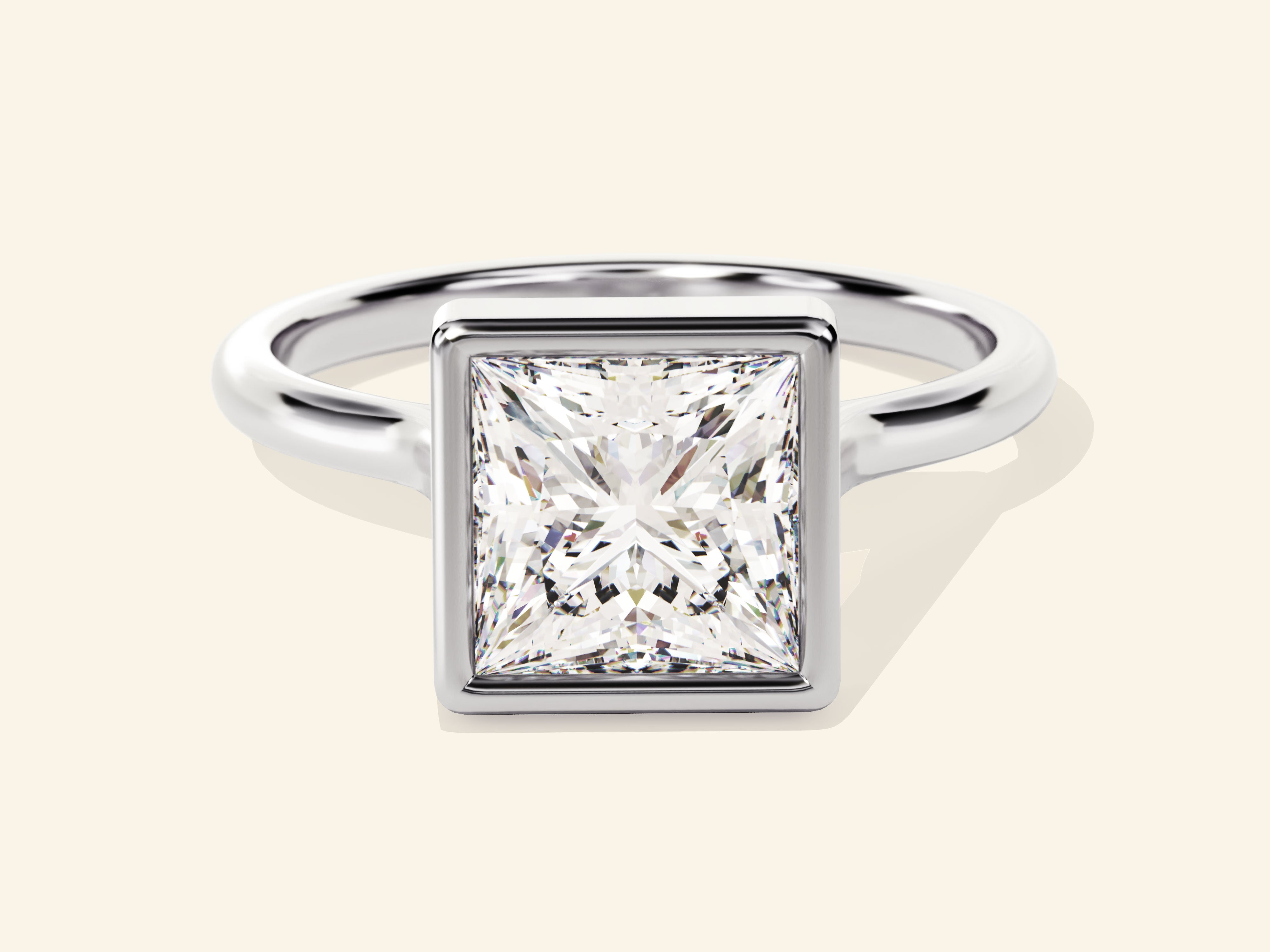 Bezel Princess Engagement Ring